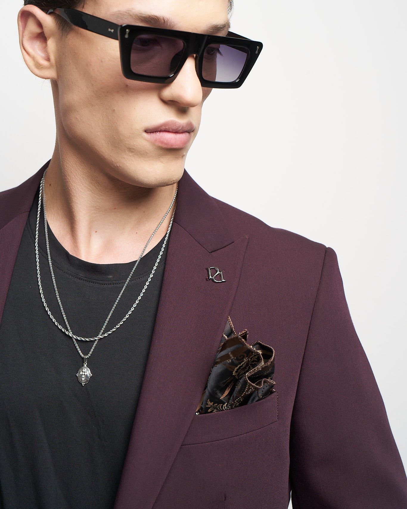 Burgundy Tailored Suit Jacket