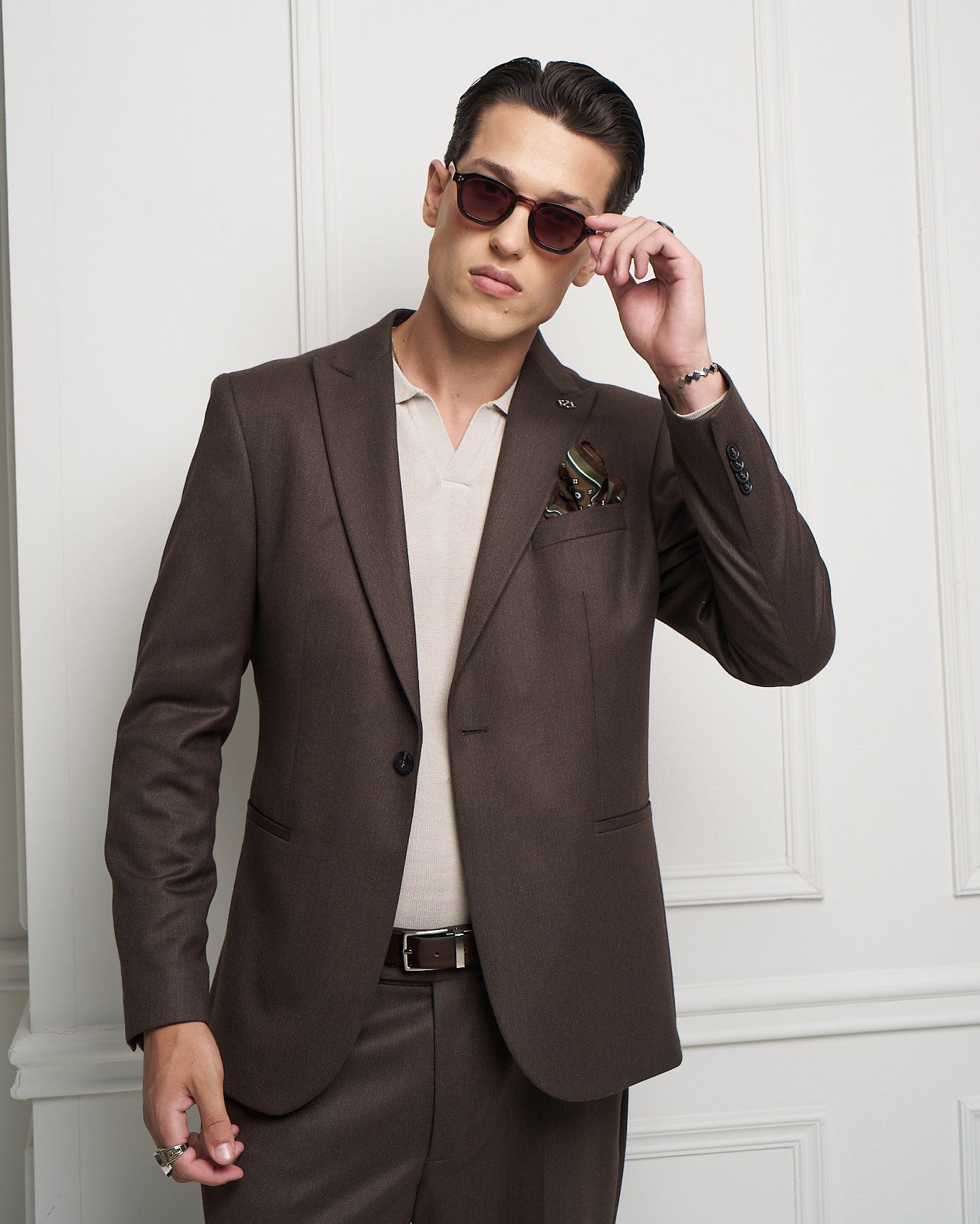 Brown Tailored Suit Jacket