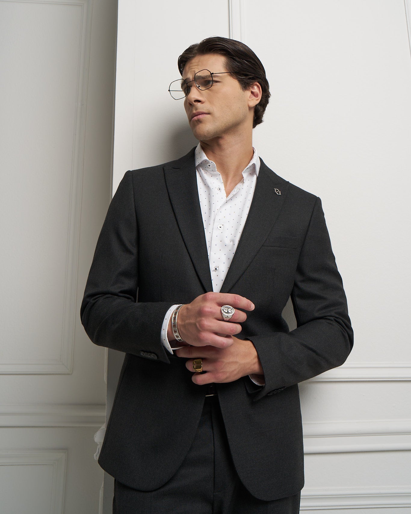 Dark Grey One-Button Tailored Jacket