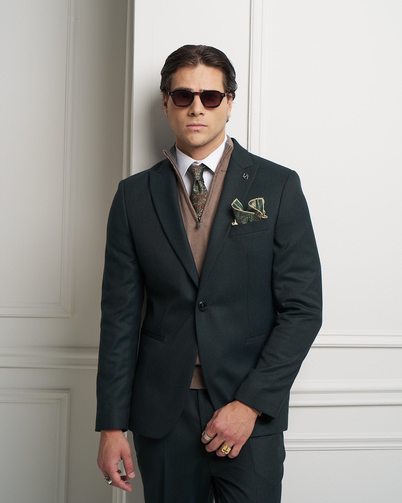 Deep Green One-Button Tailored Jacket