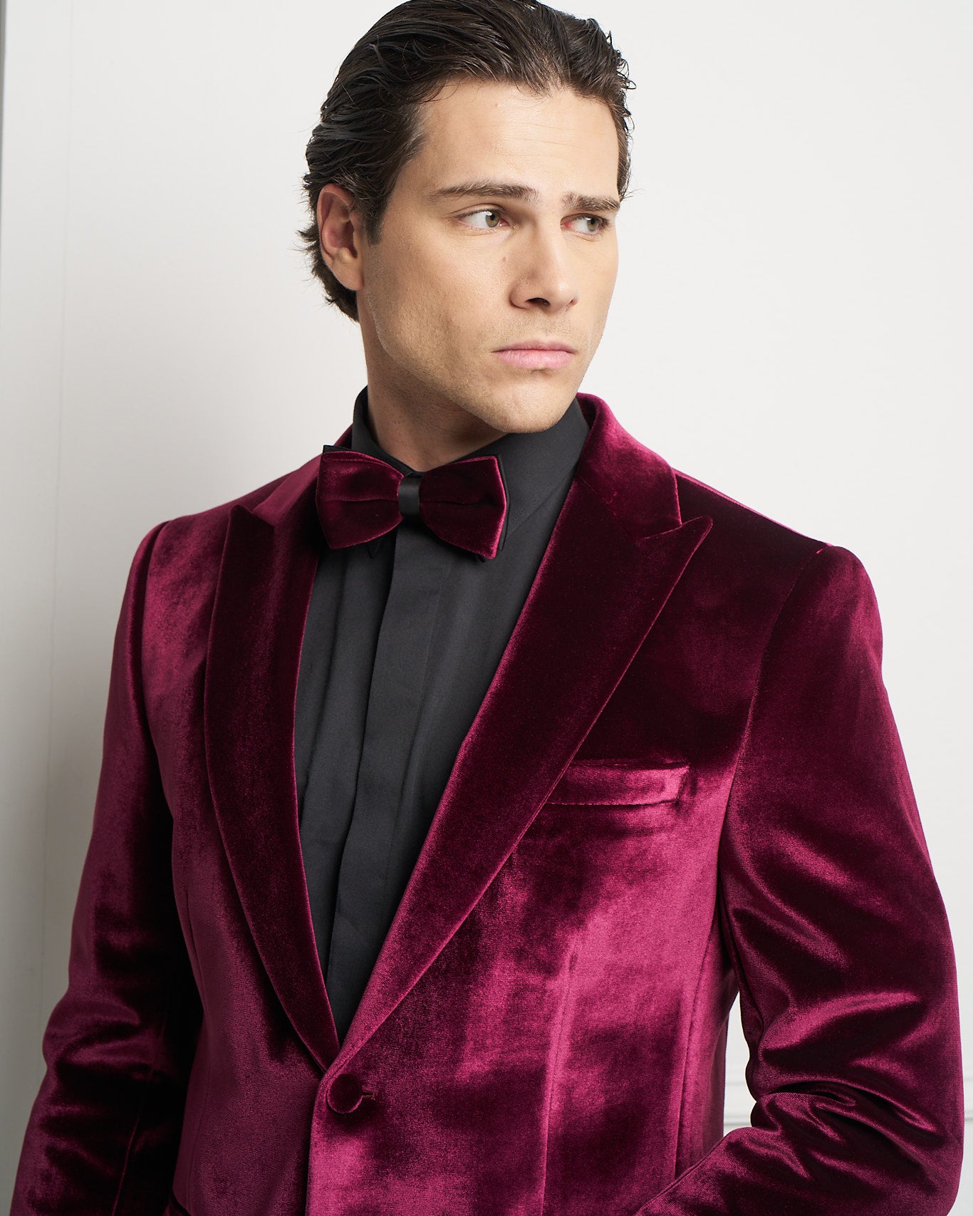 Burgundy Velvet Tuxedo Jacket