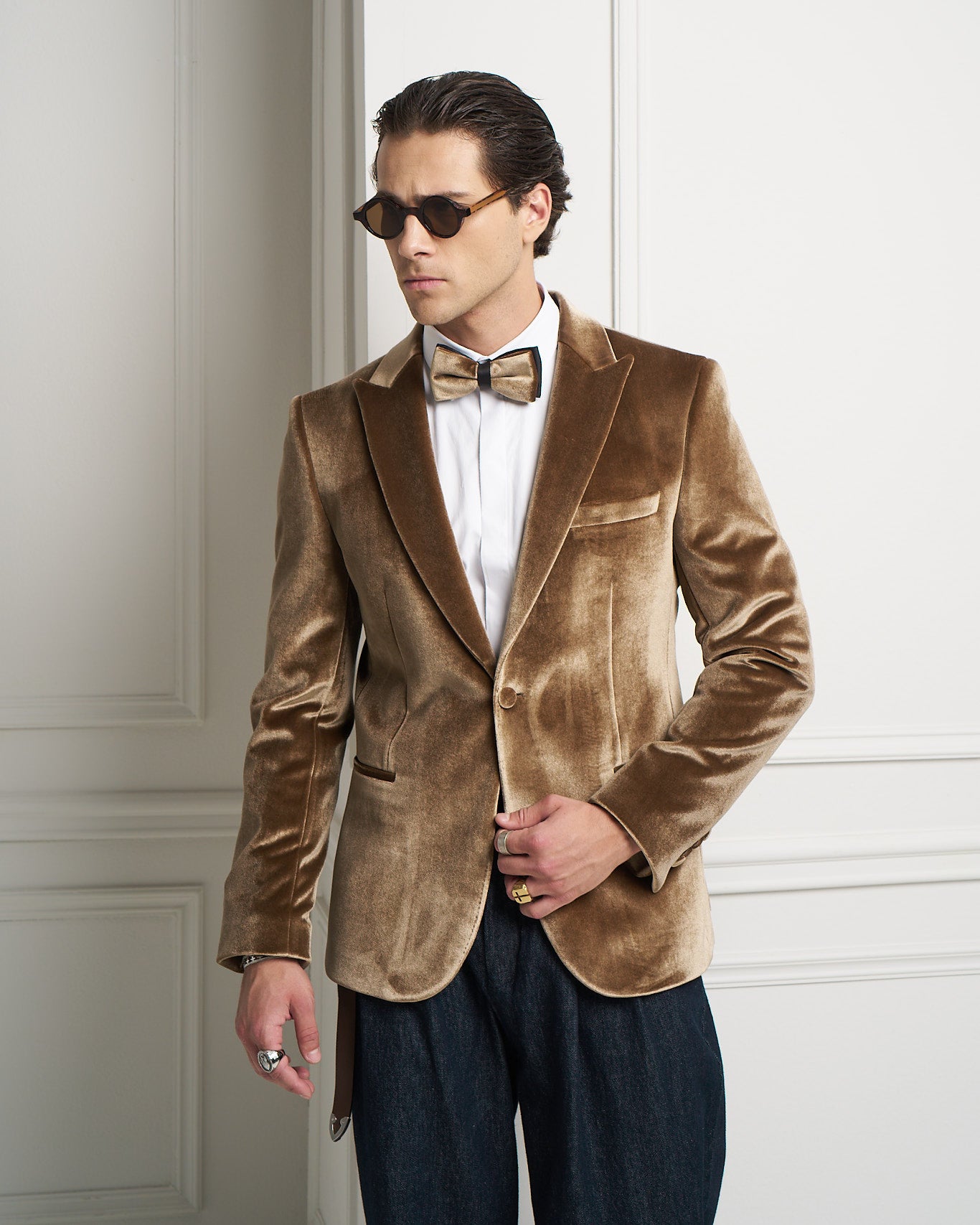 Bronze Velvet Tuxedo Jacket
