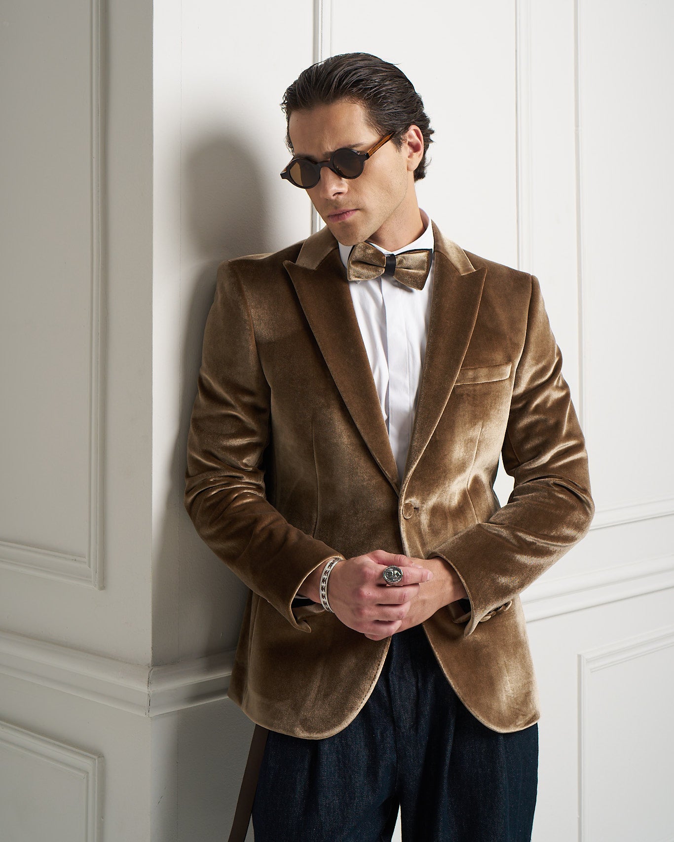 Bronze Velvet Tuxedo Jacket