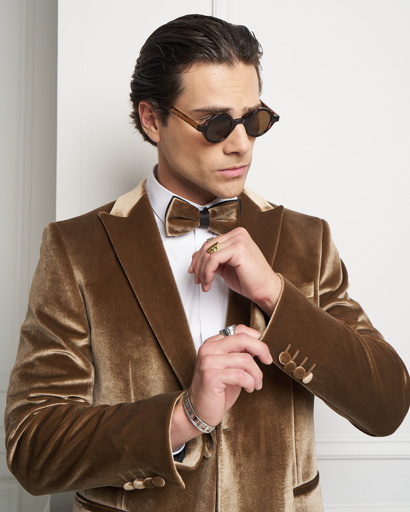 Bronze Velvet Tuxedo Jacket