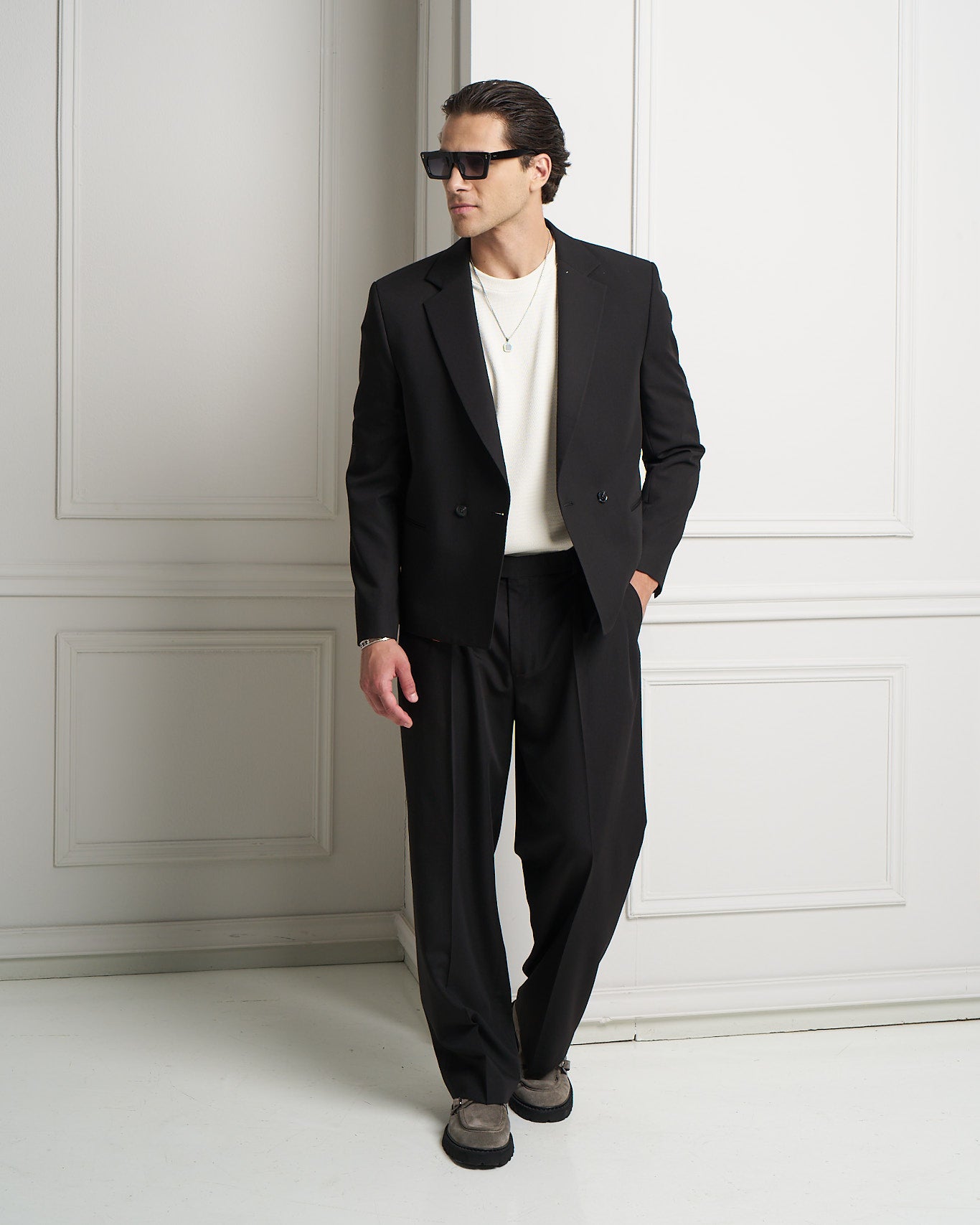Black Double-Breasted Jacket
