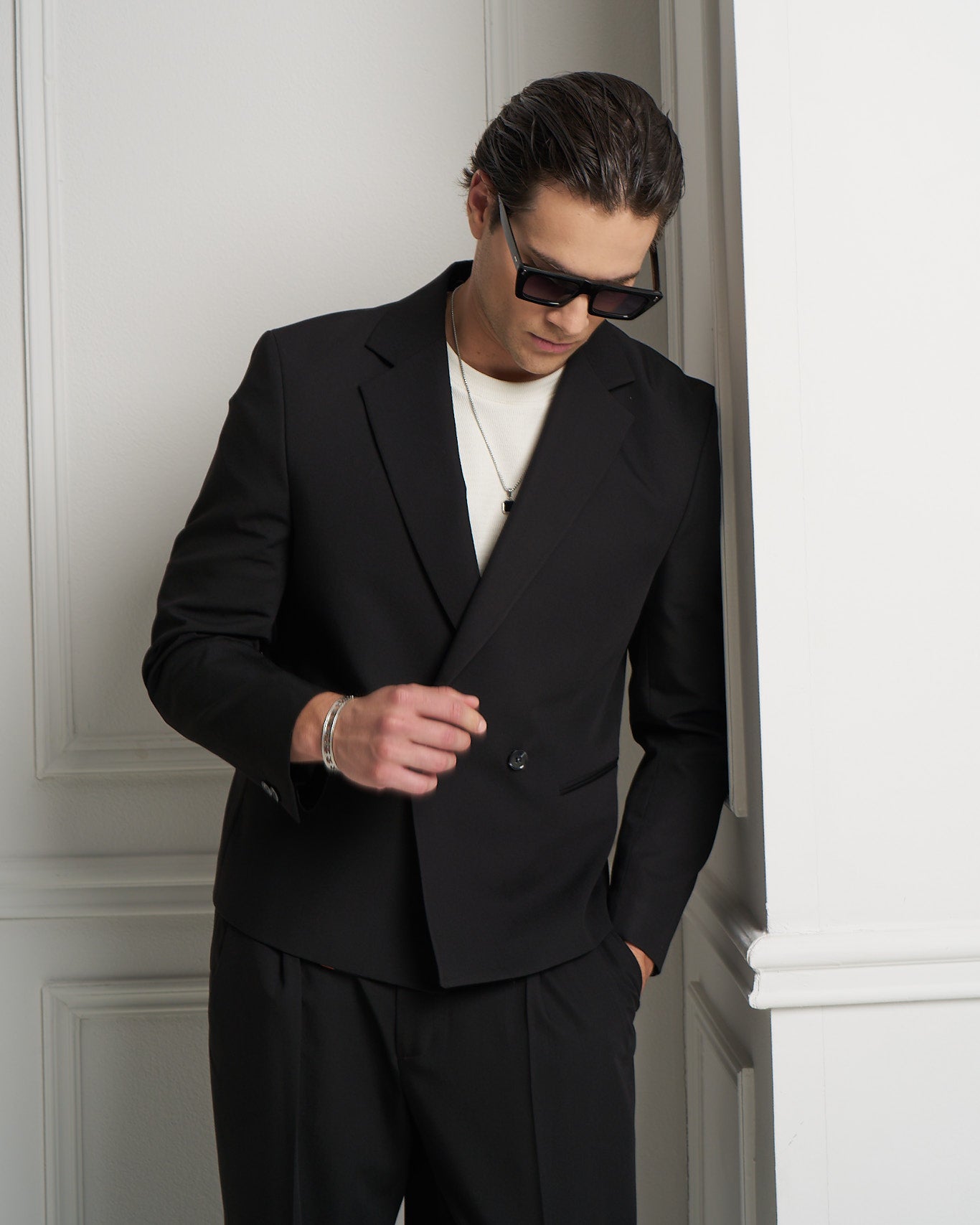 Black Double-Breasted Jacket