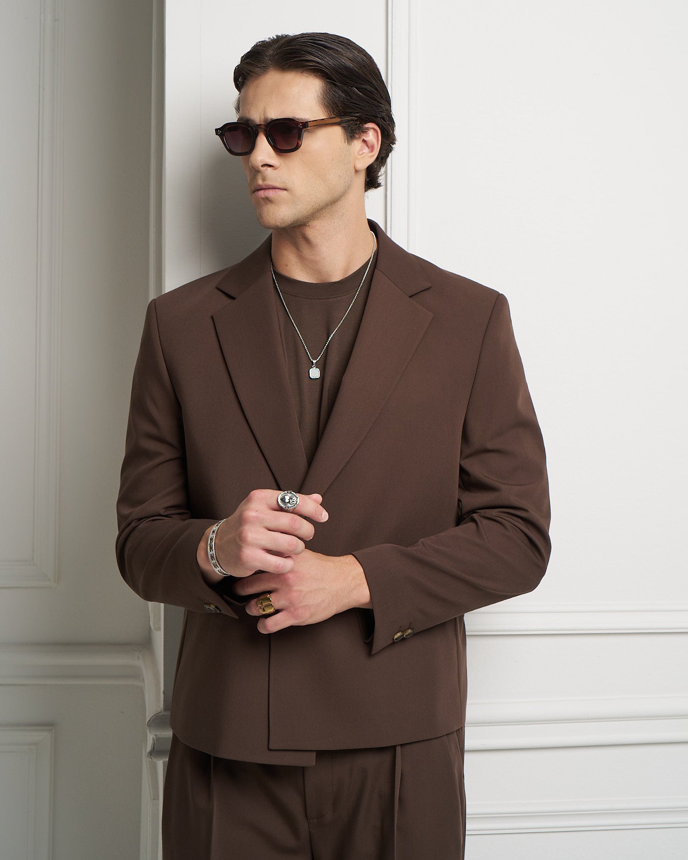 Brown Double-Breasted Jacket