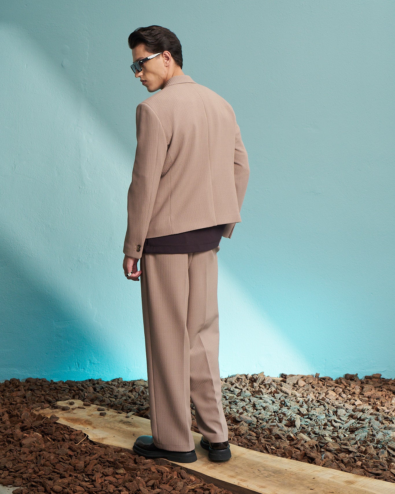 Fango Textured Double-Breasted Jacket