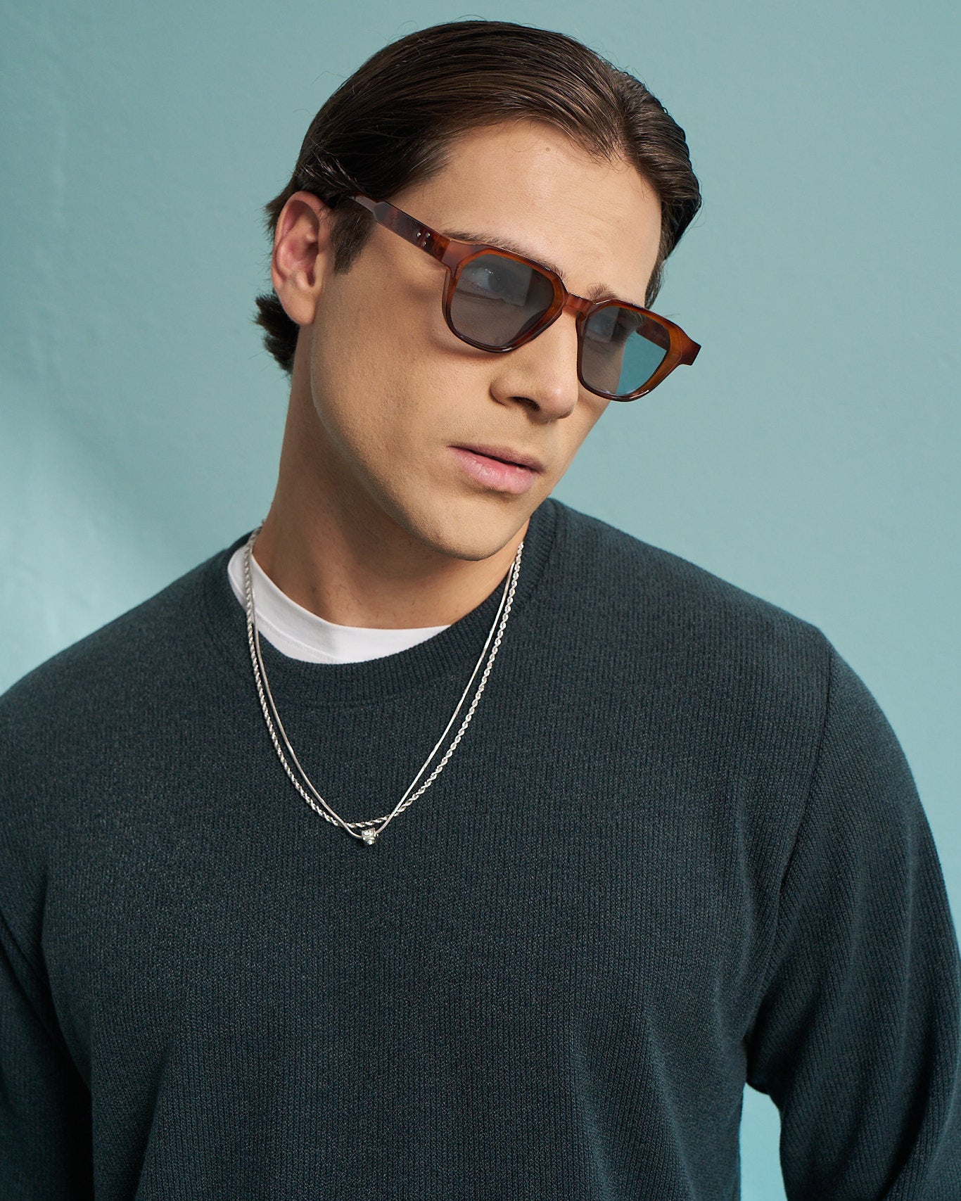 Petrol Premium Crew Neck Knit