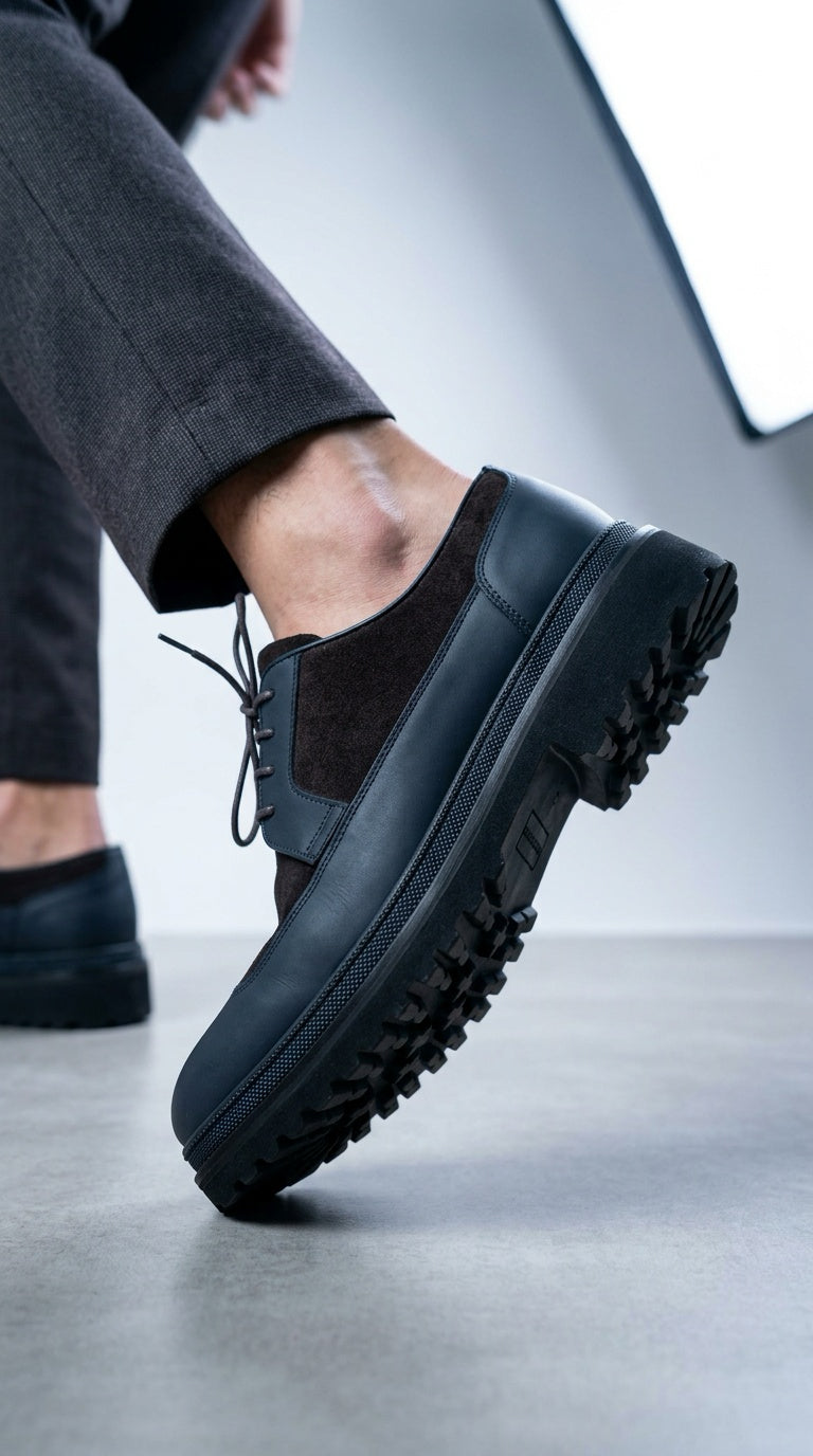 Leather & Suede Derby - Bitter