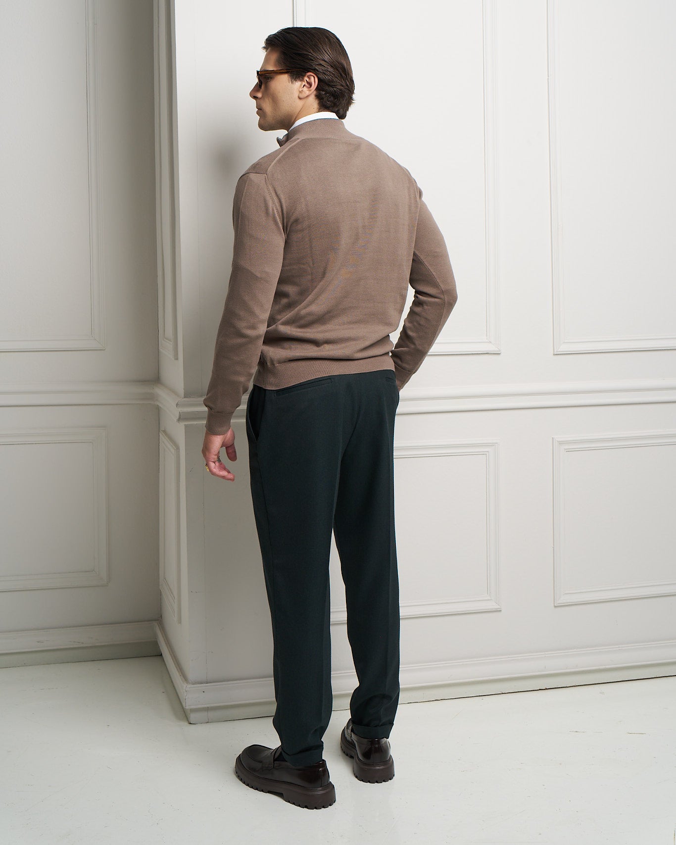 Fango 100% Cotton Quarter Zip Sweater