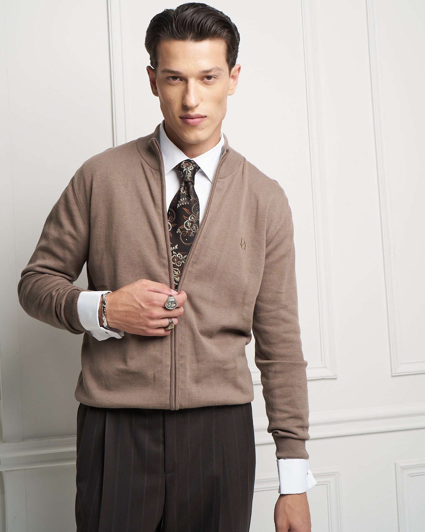 Fango 100% Cotton Full Zip Cardigan