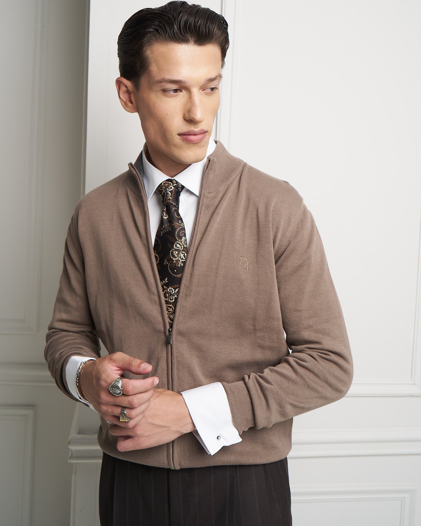 Fango 100% Cotton Full Zip Cardigan
