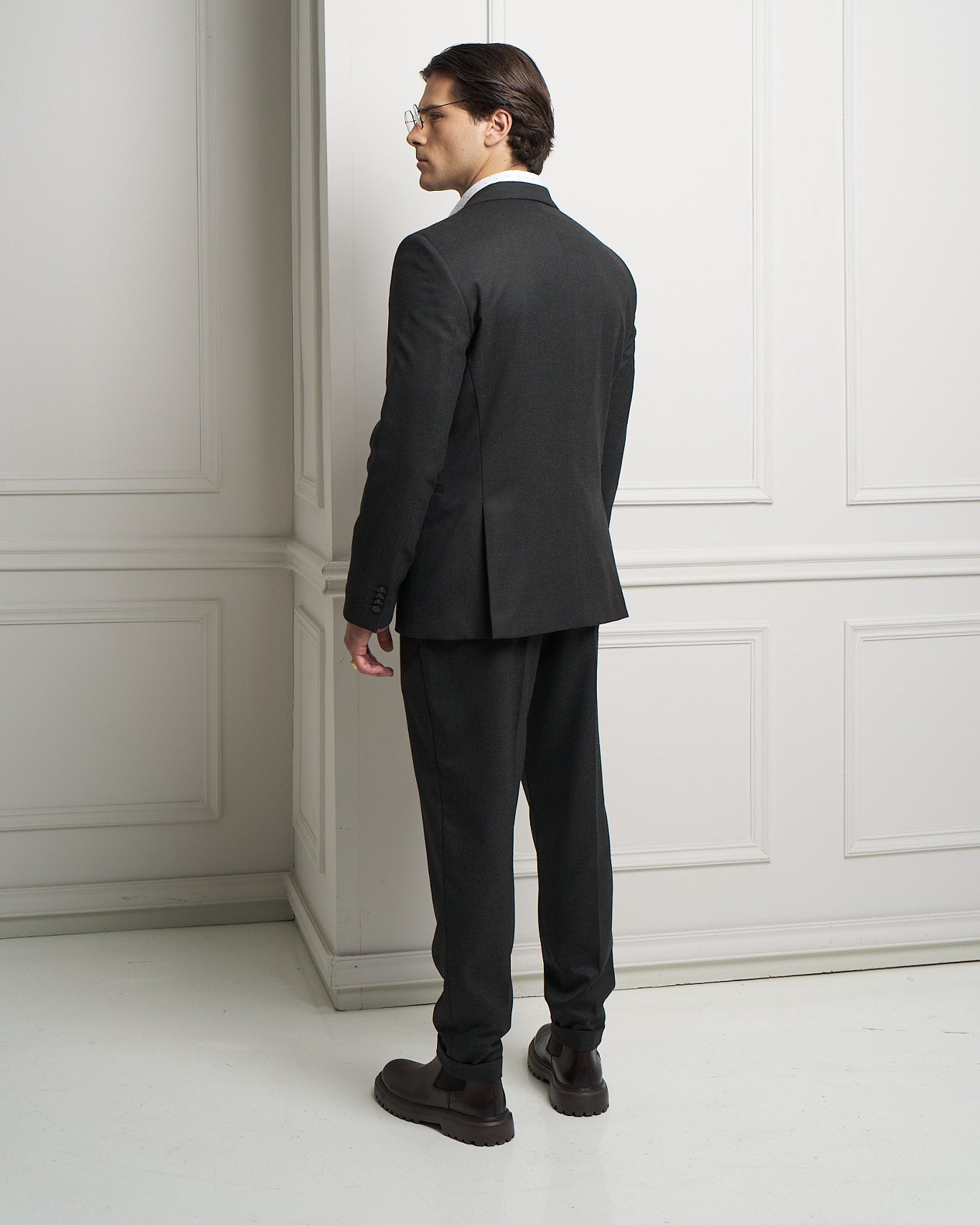 Dark Grey Tailored Slim Fit Trousers