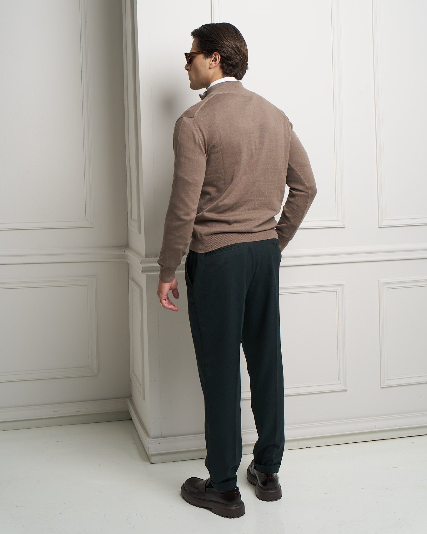 Garden Green Tailored Slim Fit Trousers