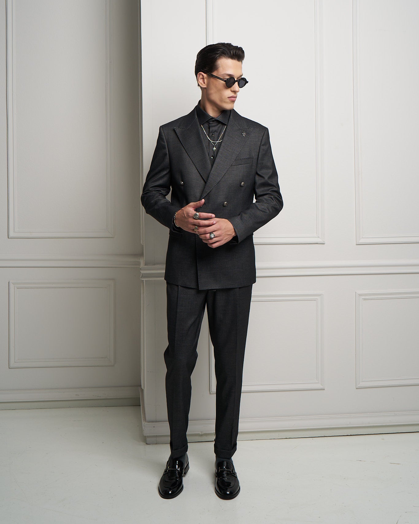 Black Gurkha Tailored Slim Fit Trousers