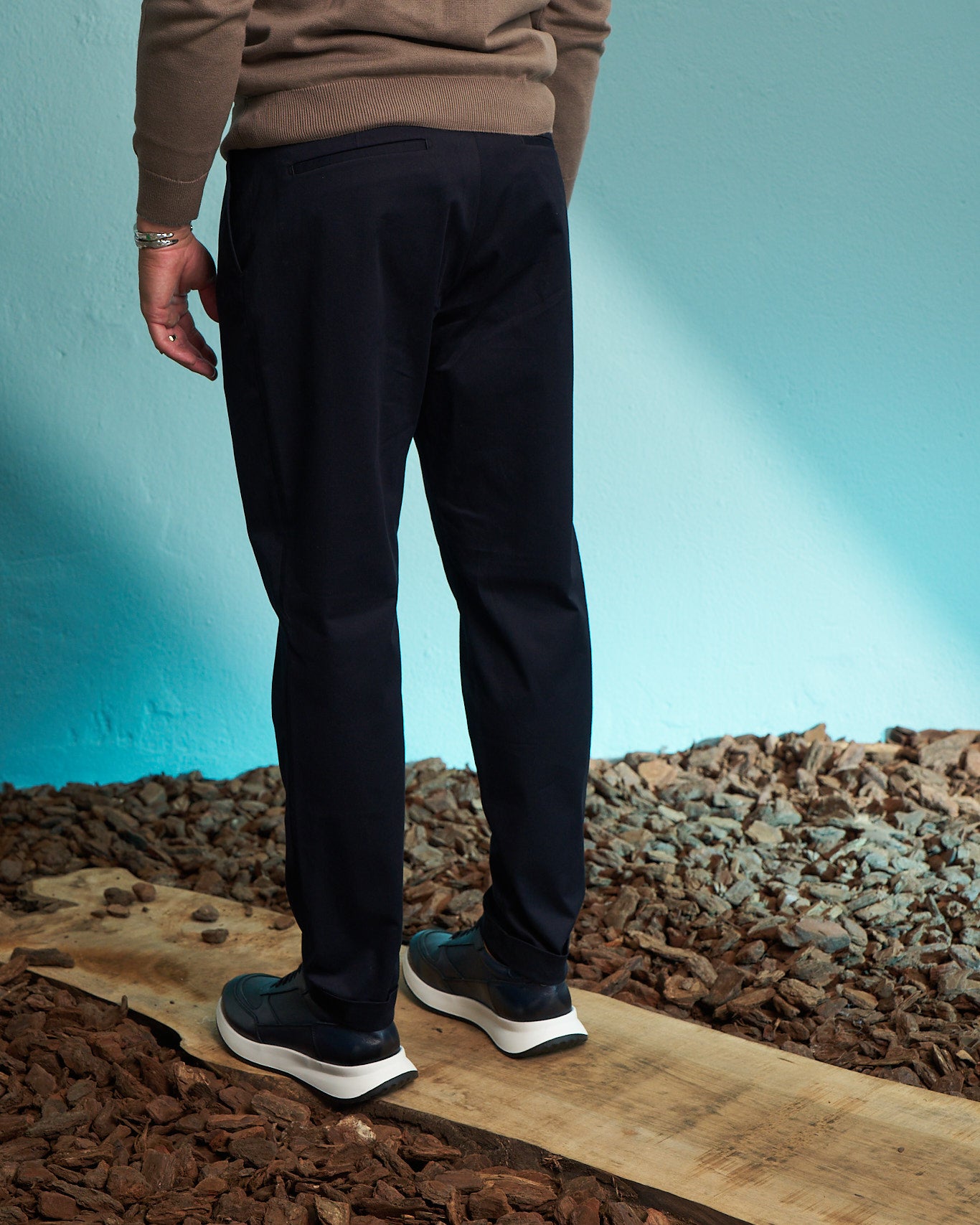 Navy Performance Slim Tapered Trousers