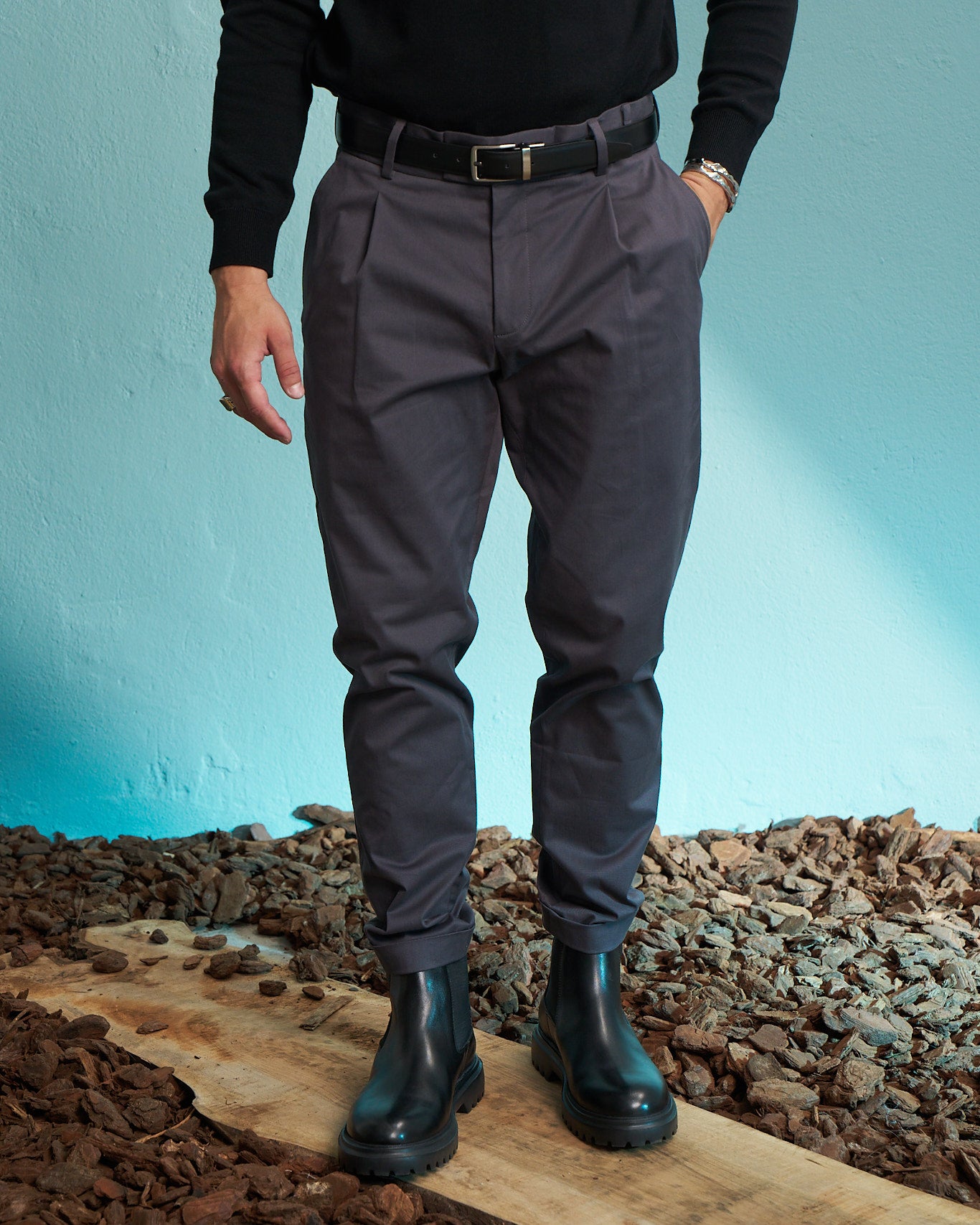 Grey Performance Slim Tapered Trousers
