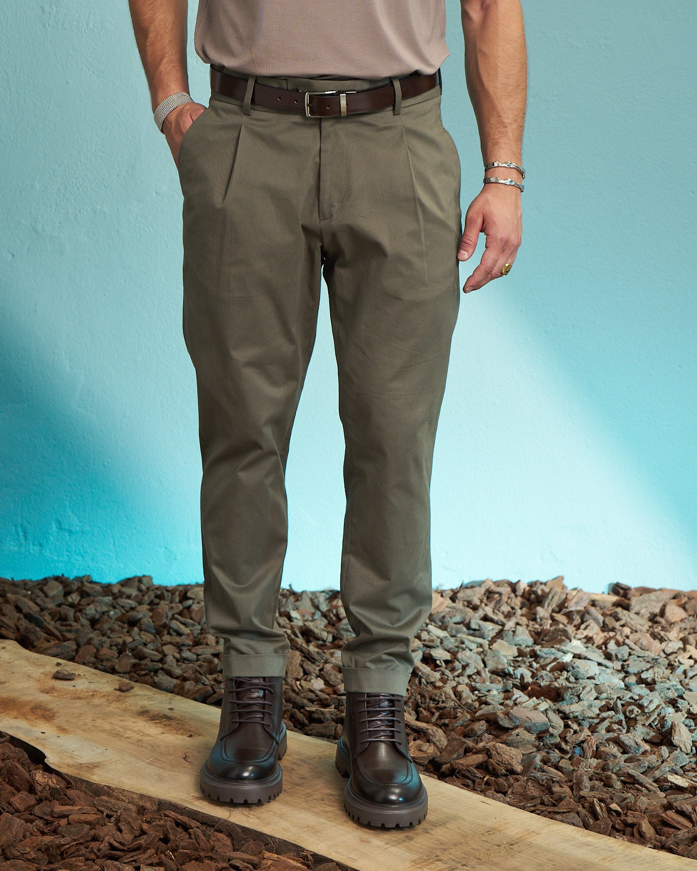 Olive Performance Slim Tapered Trousers