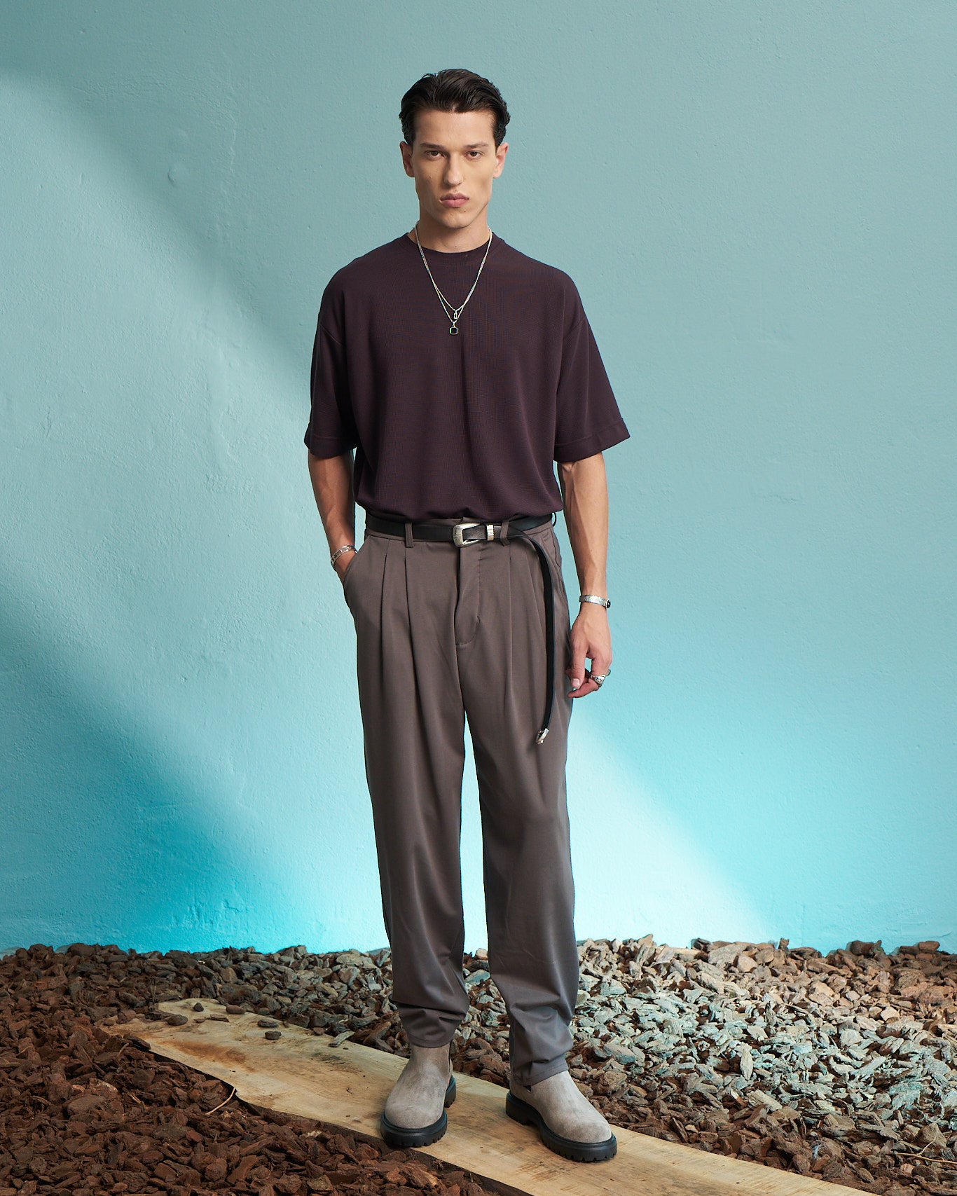 Fango Double Pleated Relaxed Trousers