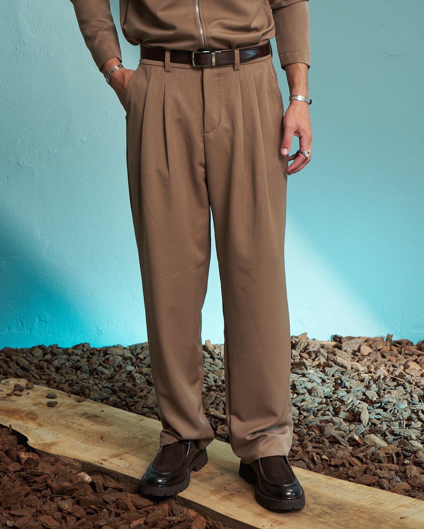 Fango Double Pleated Relaxed Trousers