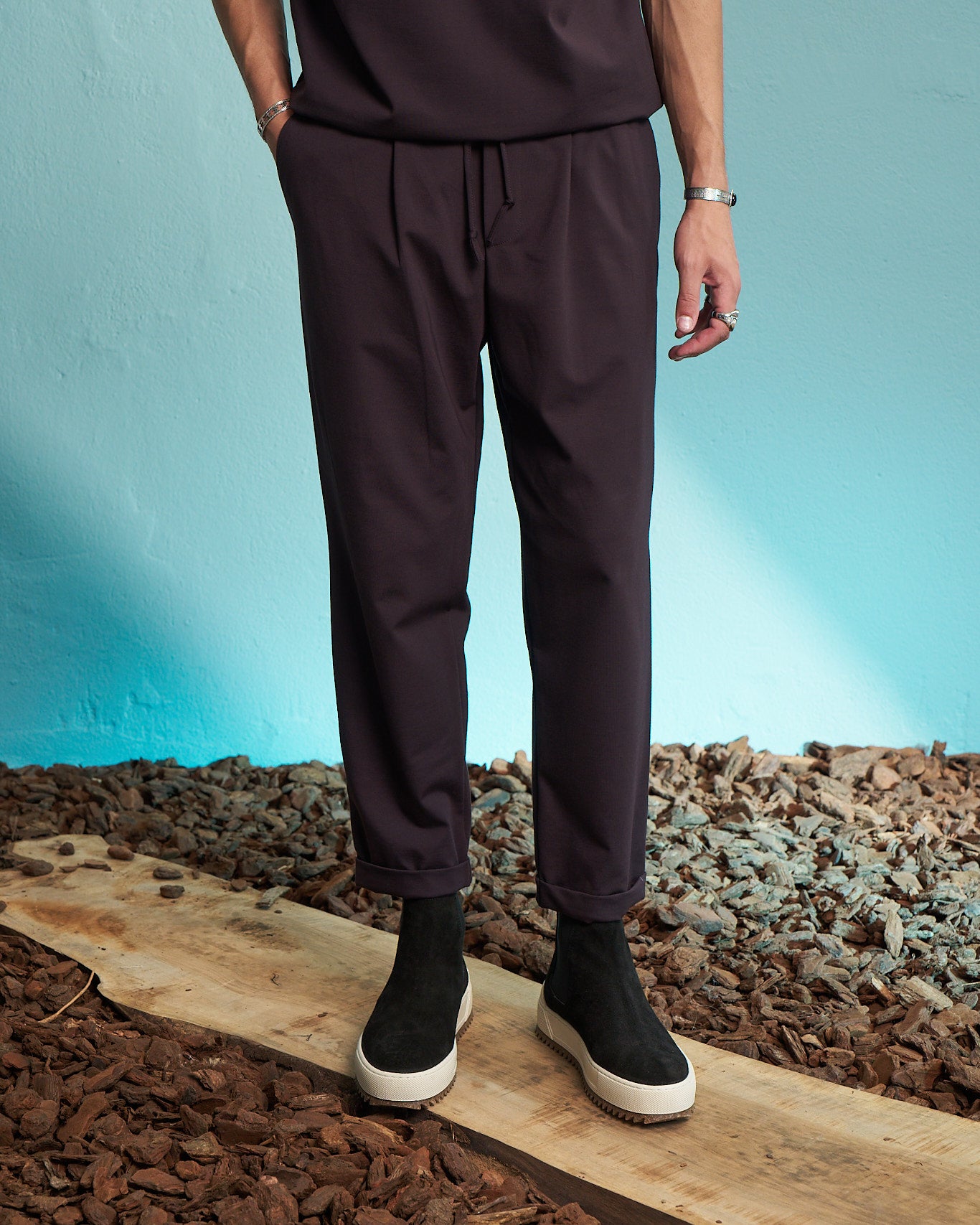 Fig Relaxed Drawstring Trousers