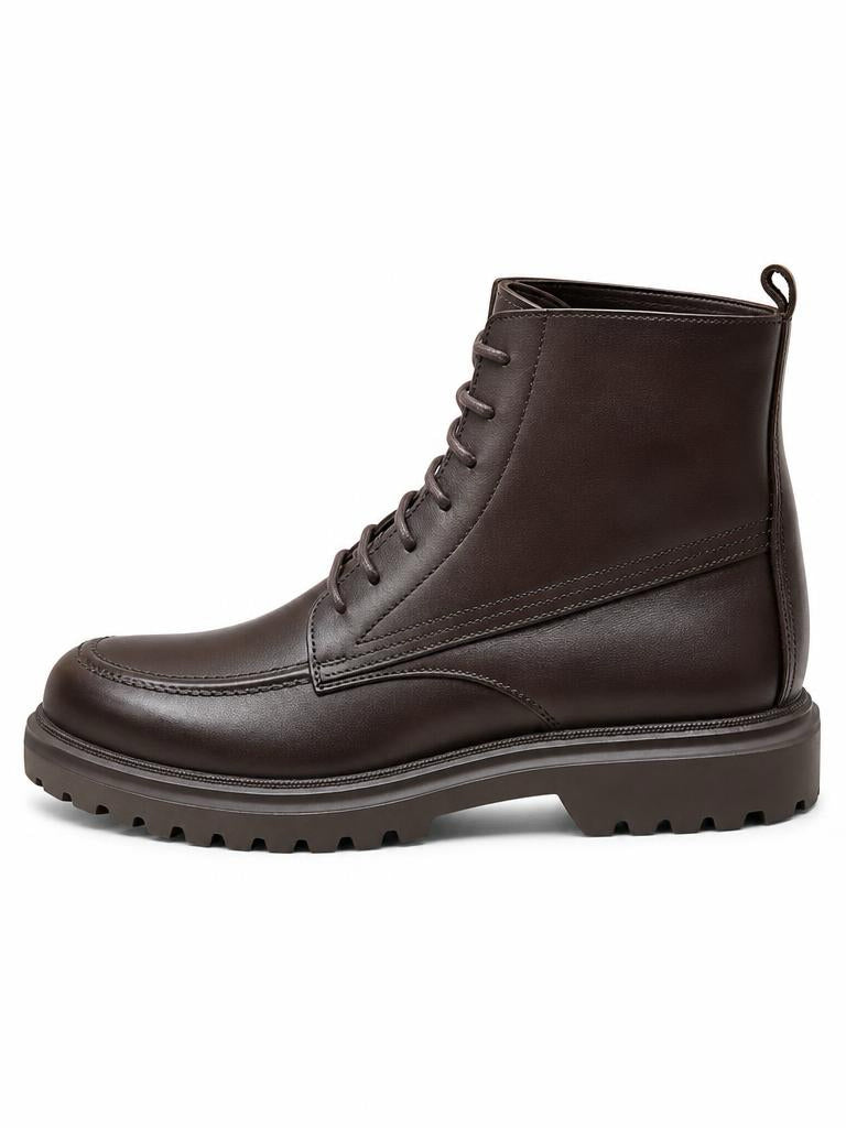 Leather Combat Boot - Dark Brown
