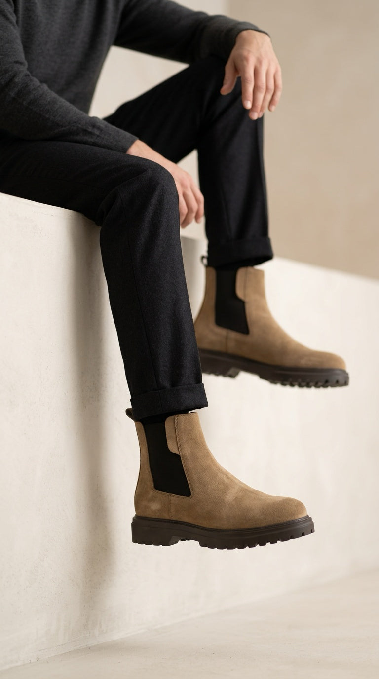 Suede Chelsea Boot - Sand