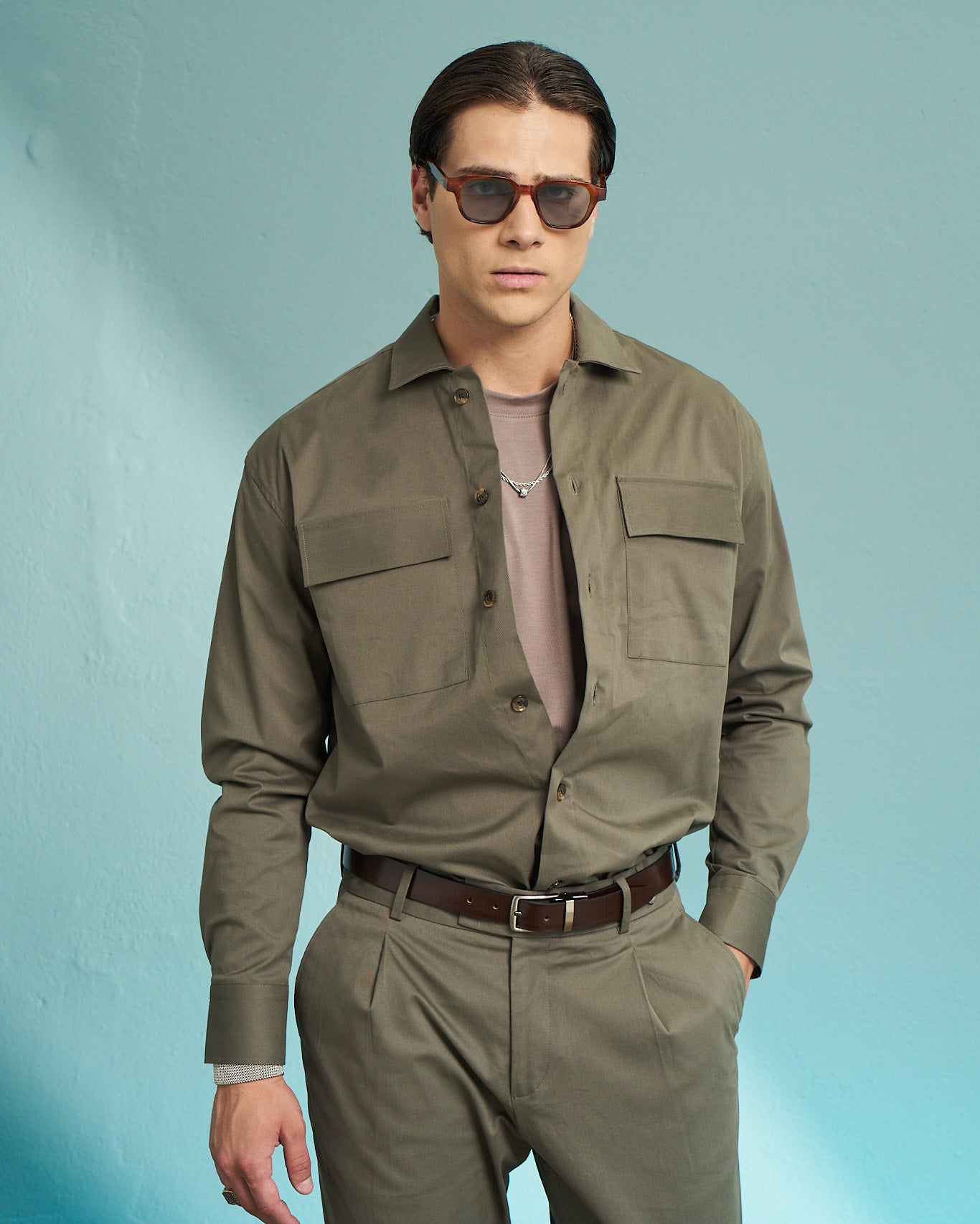 Olive Utility Overshirt