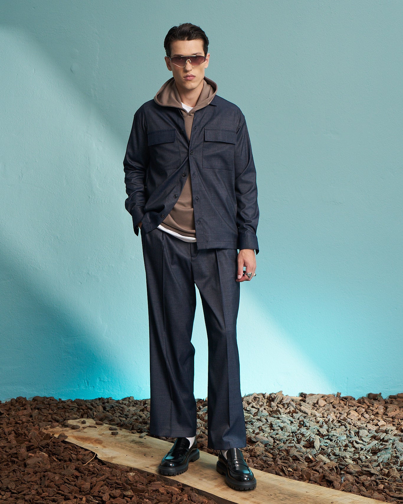 Blue Denim Utility Overshirt