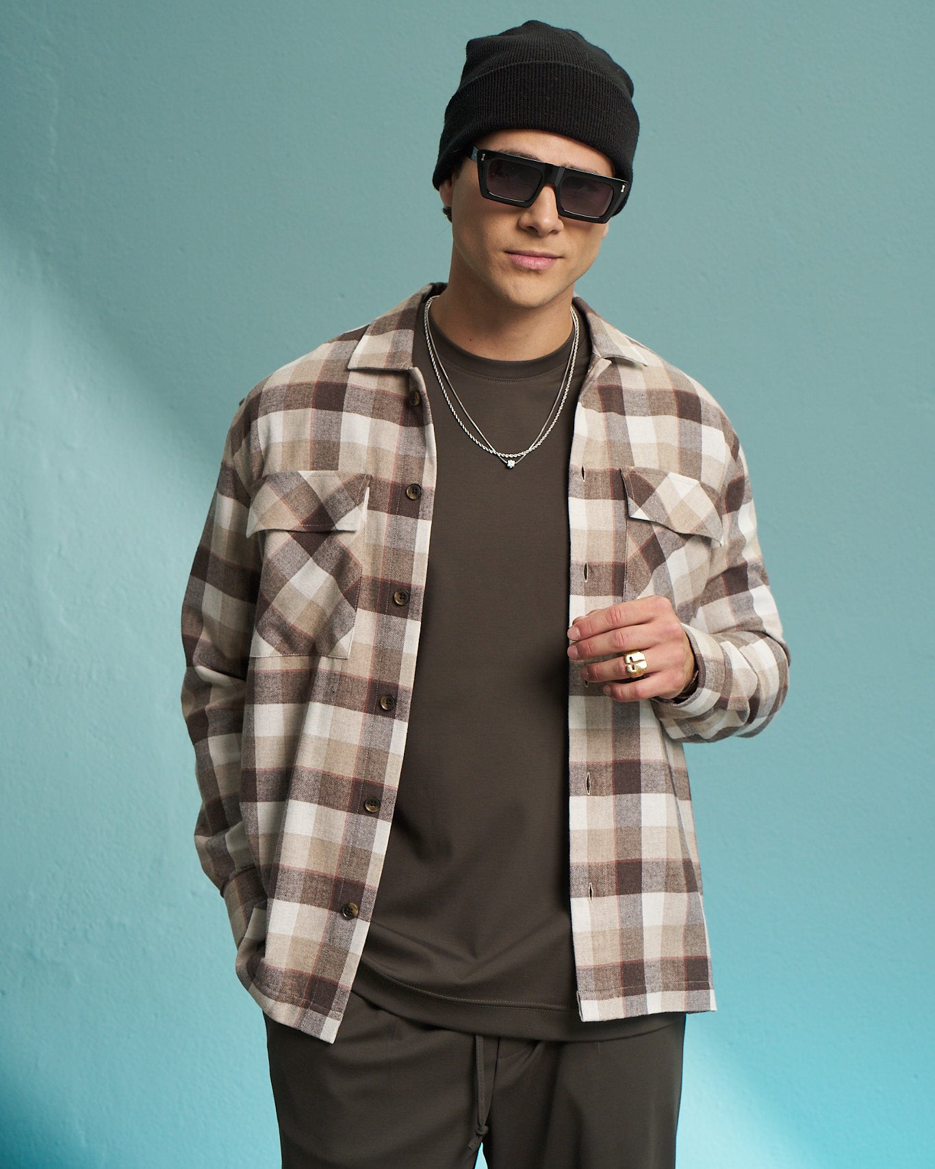 Brown Check Overshirt