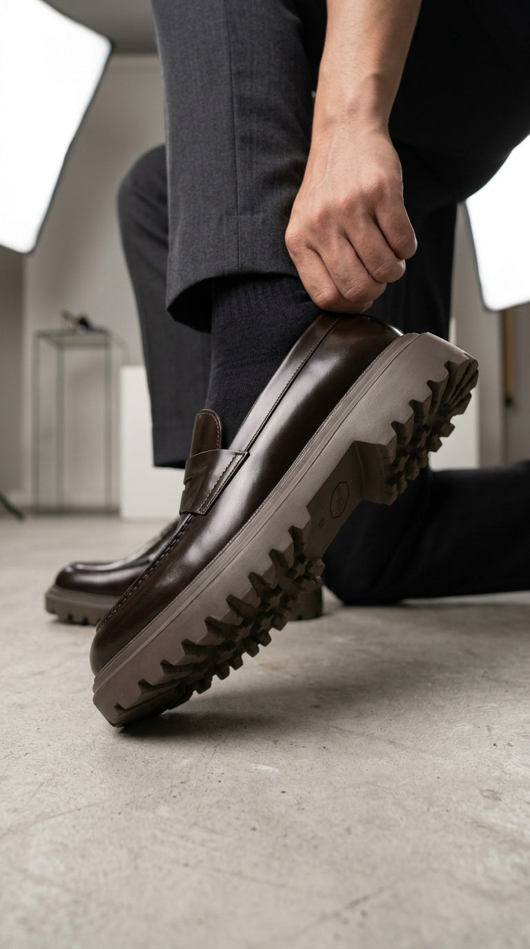 Leather Penny Loafer - Dark Brown