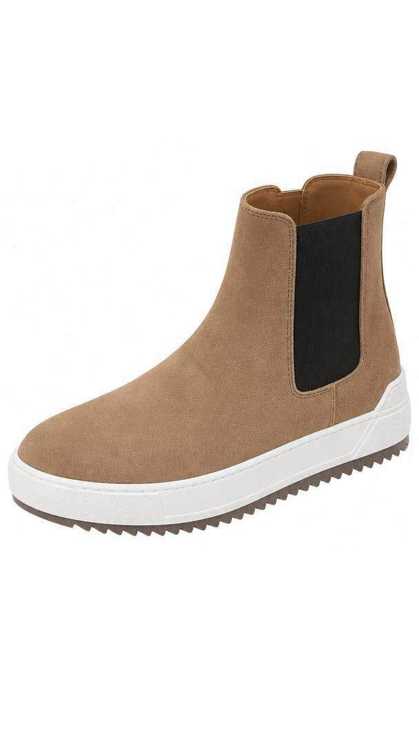 Suede Chelsea Sneaker Boot - Sand