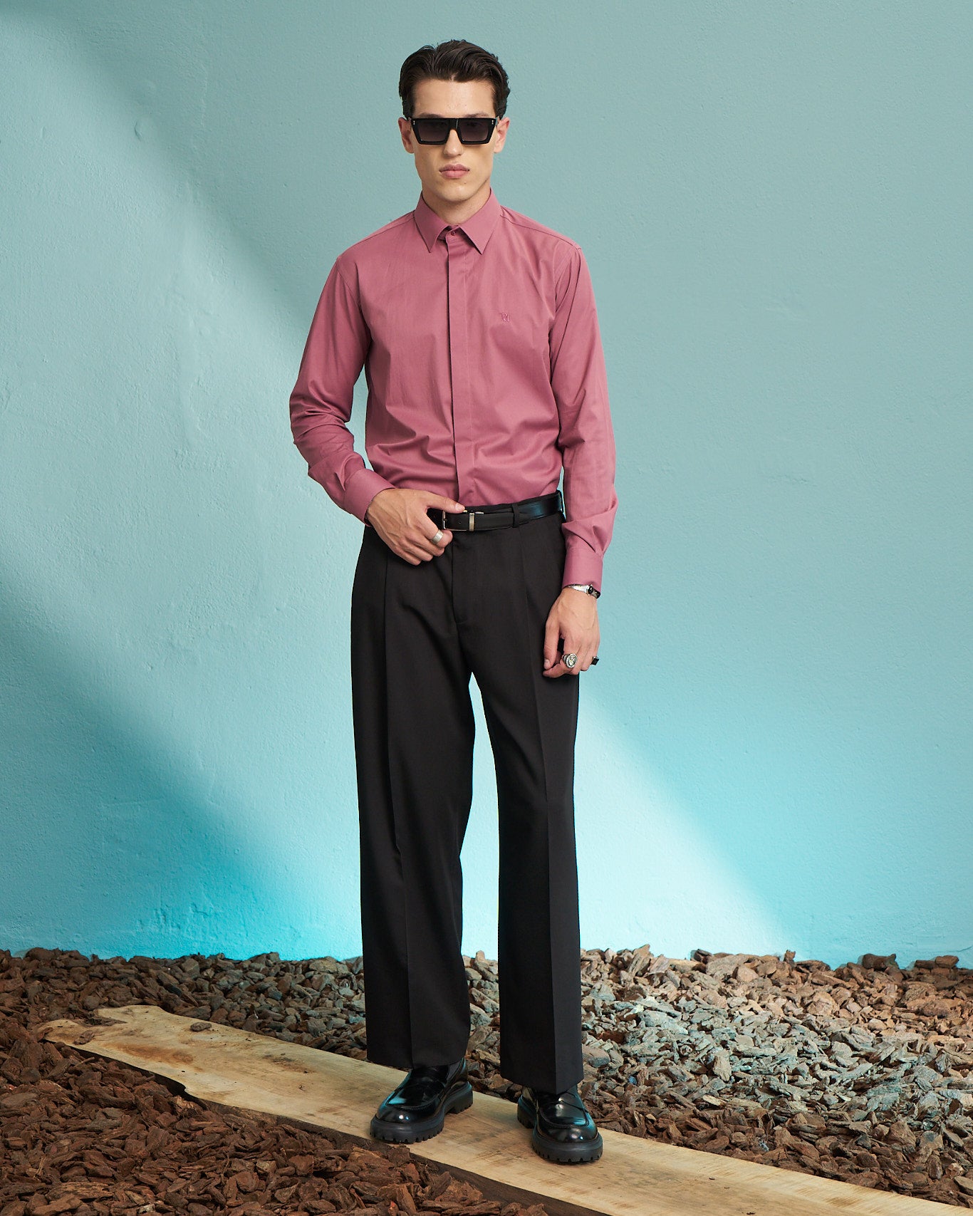 Dusty Pink Essential Stretch Shirt