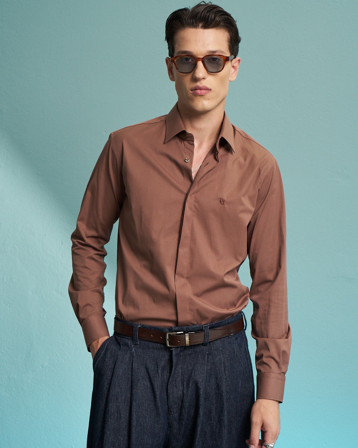 Light Brown Essential Stretch Shirt