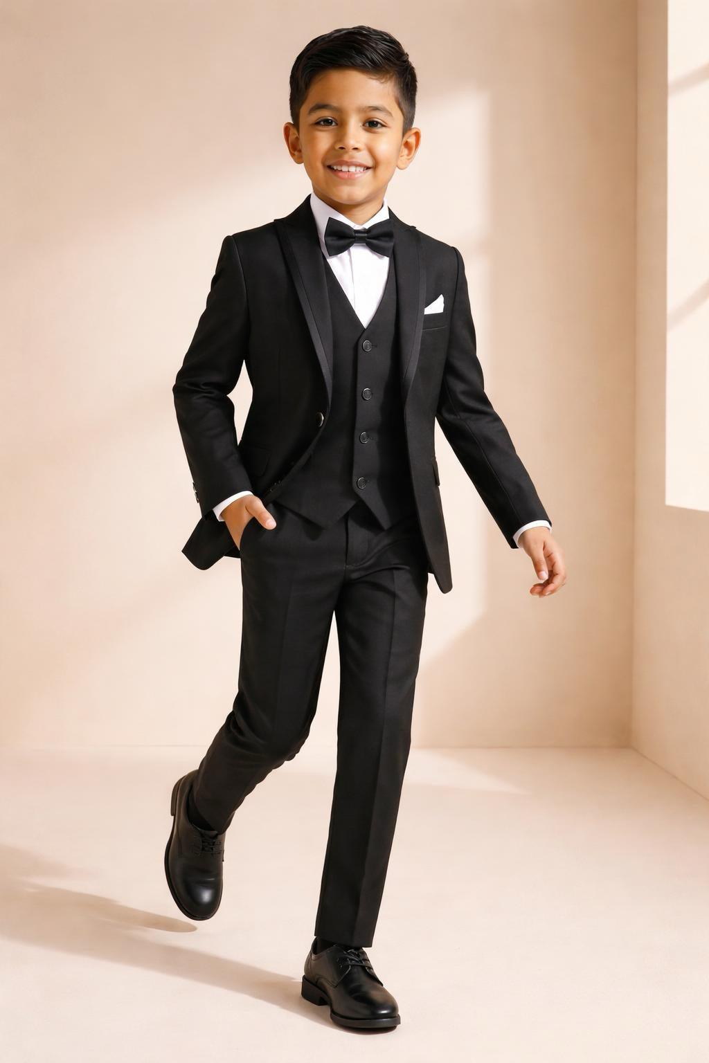 Boys’ 5-Piece Formal Suit – Black (Ages 1–10)