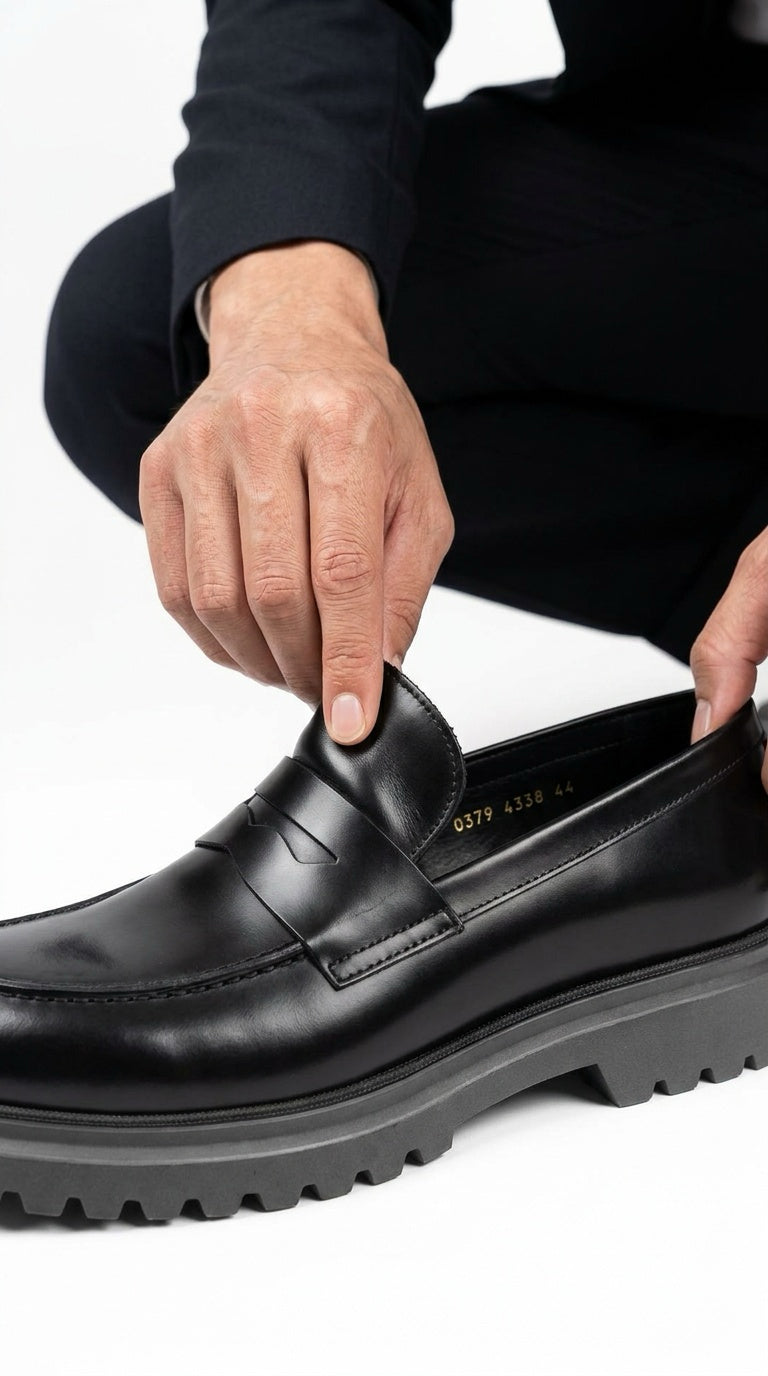 Leather Penny Loafer - Black