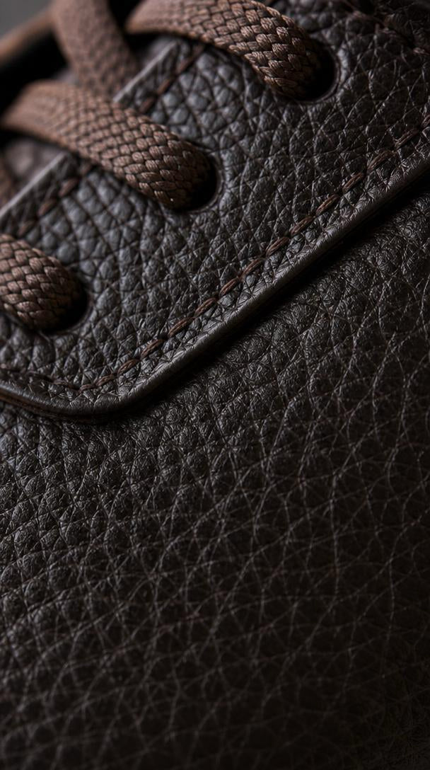 Leather Court Sneaker - Dark Brown