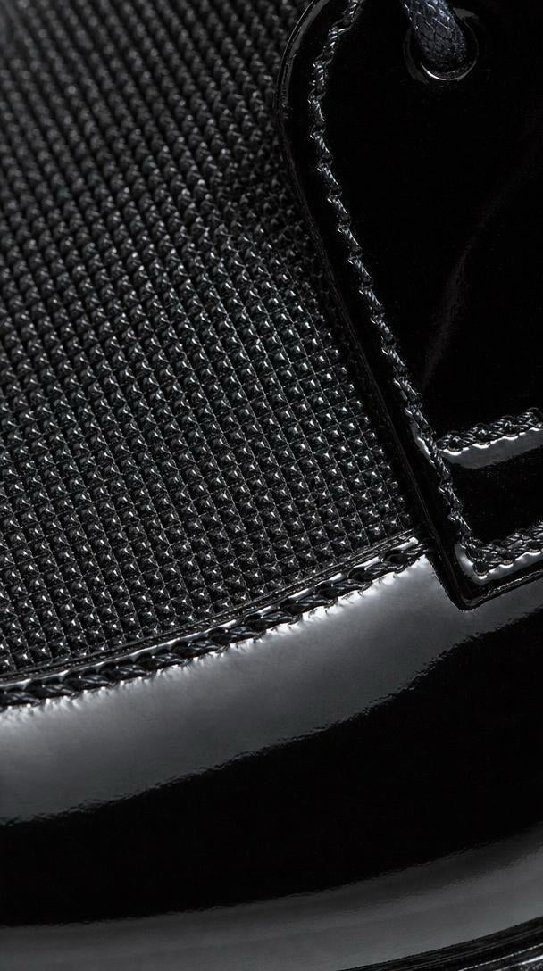 Patent Leather Derby - Black Mesh