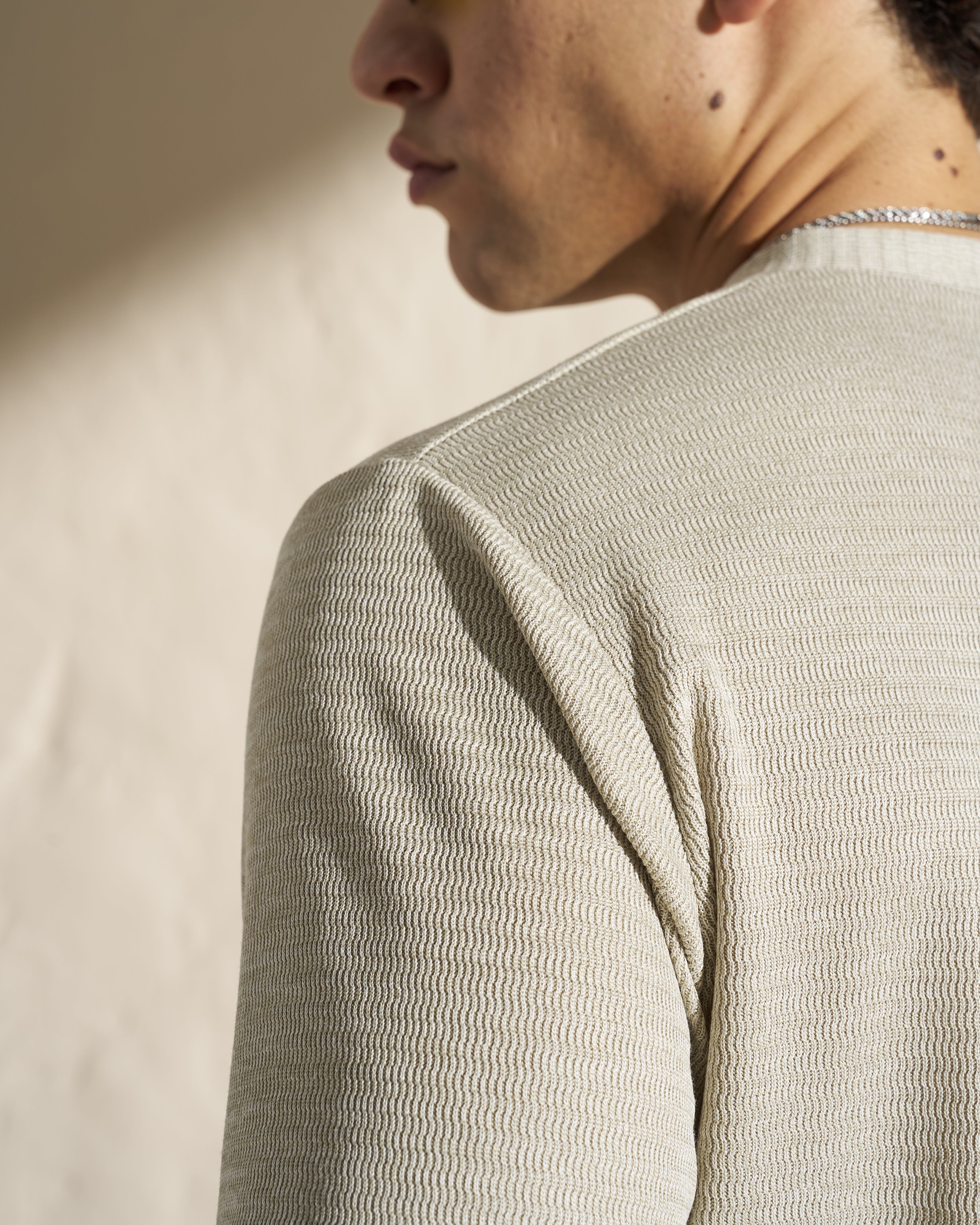 Knitted V-Neck T-Shirt