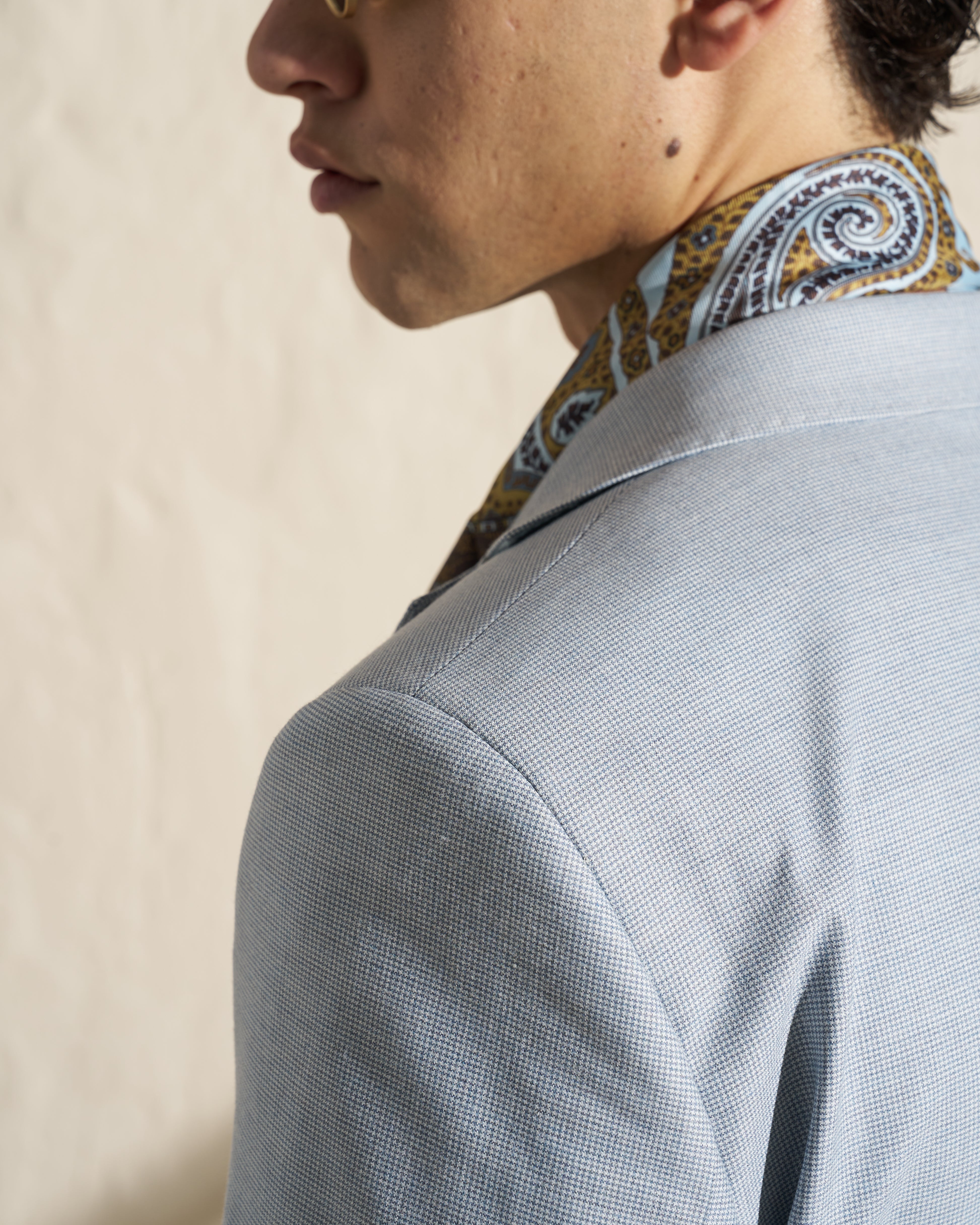 Men’s Lightweight Single-Breasted Blazer – Light Blue