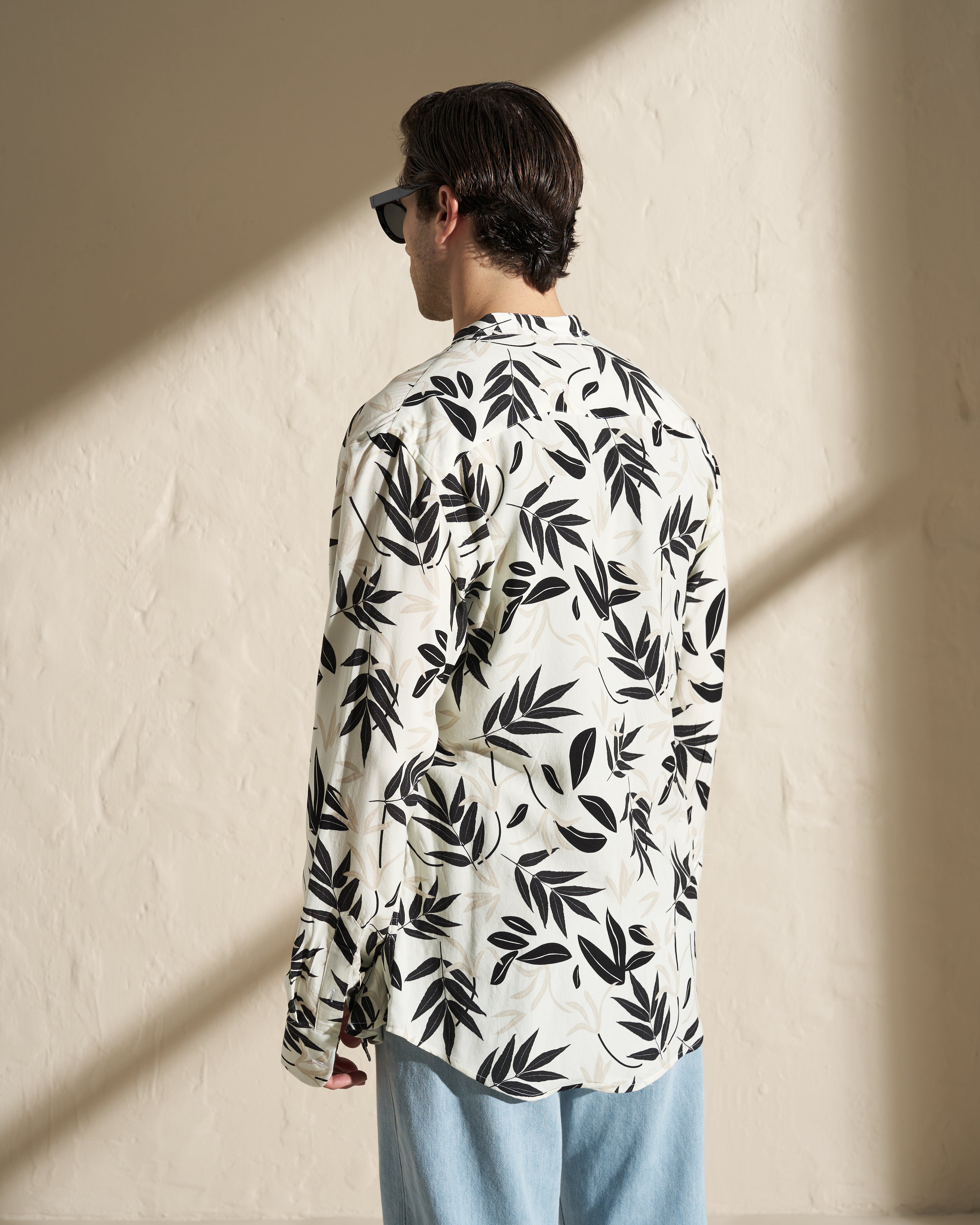 Leaf Print Relaxed Fit Shirt