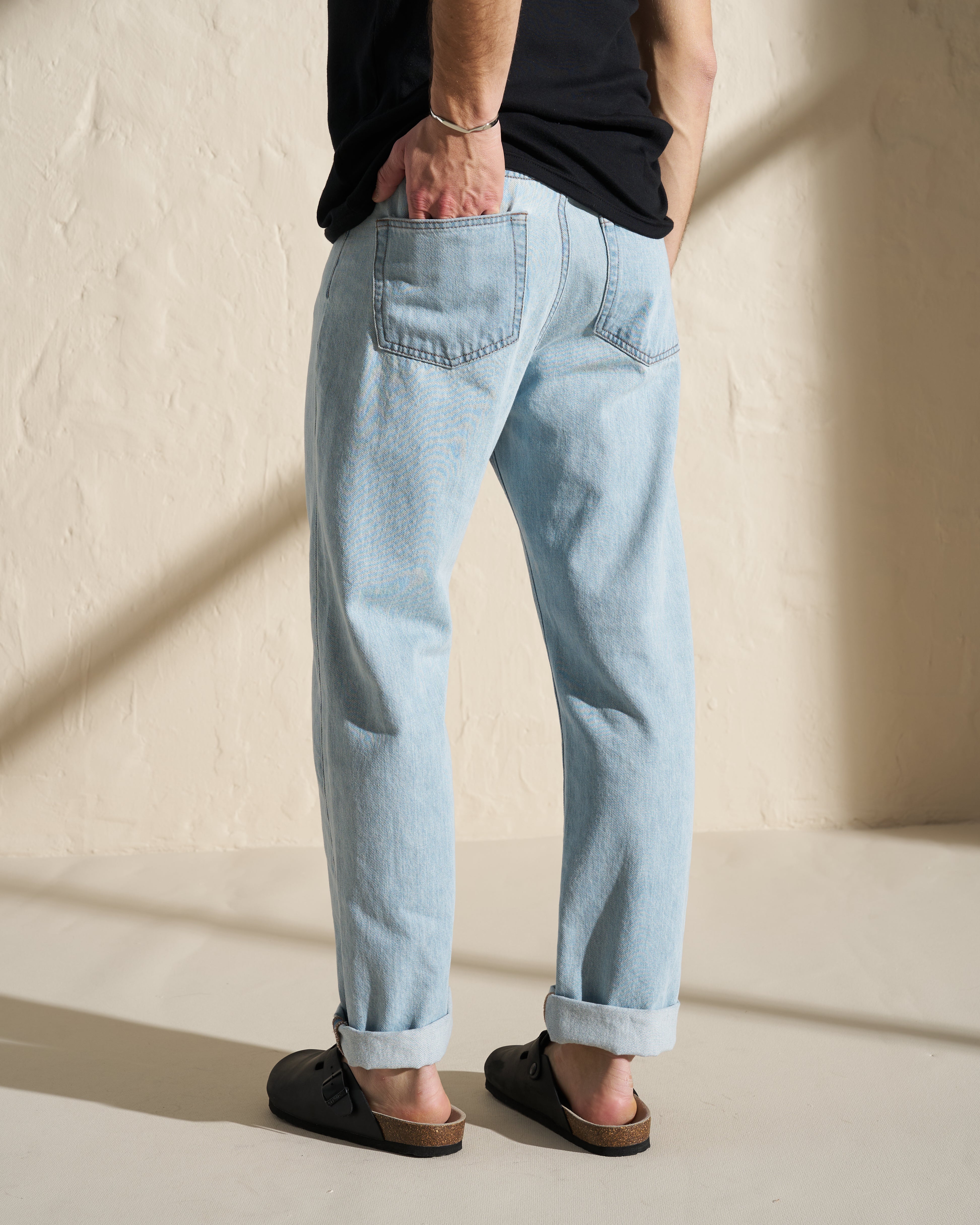 Light Wash Straight Fit Denim Jeans
