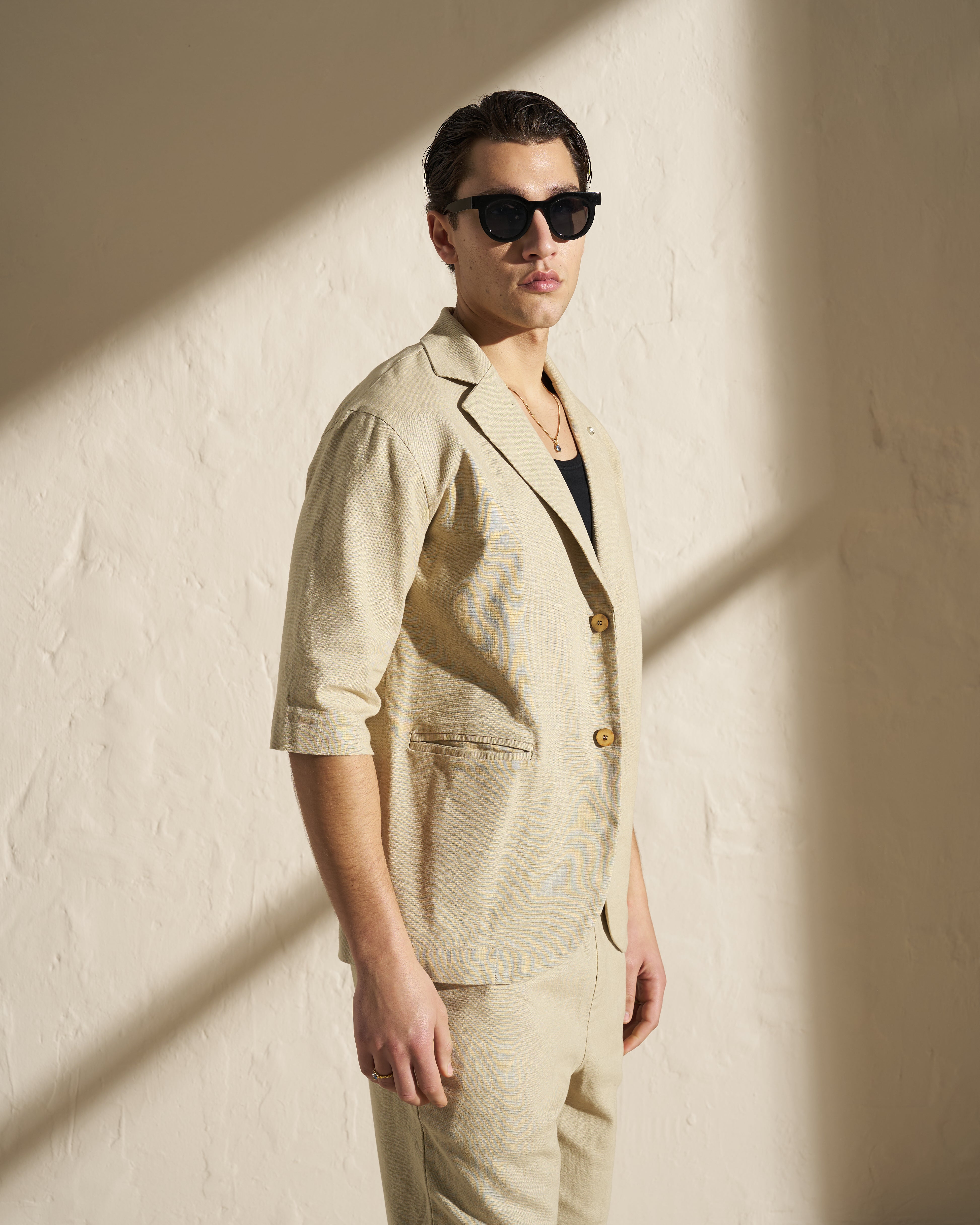 Cotton Linen Unlined Lightweight Blazer