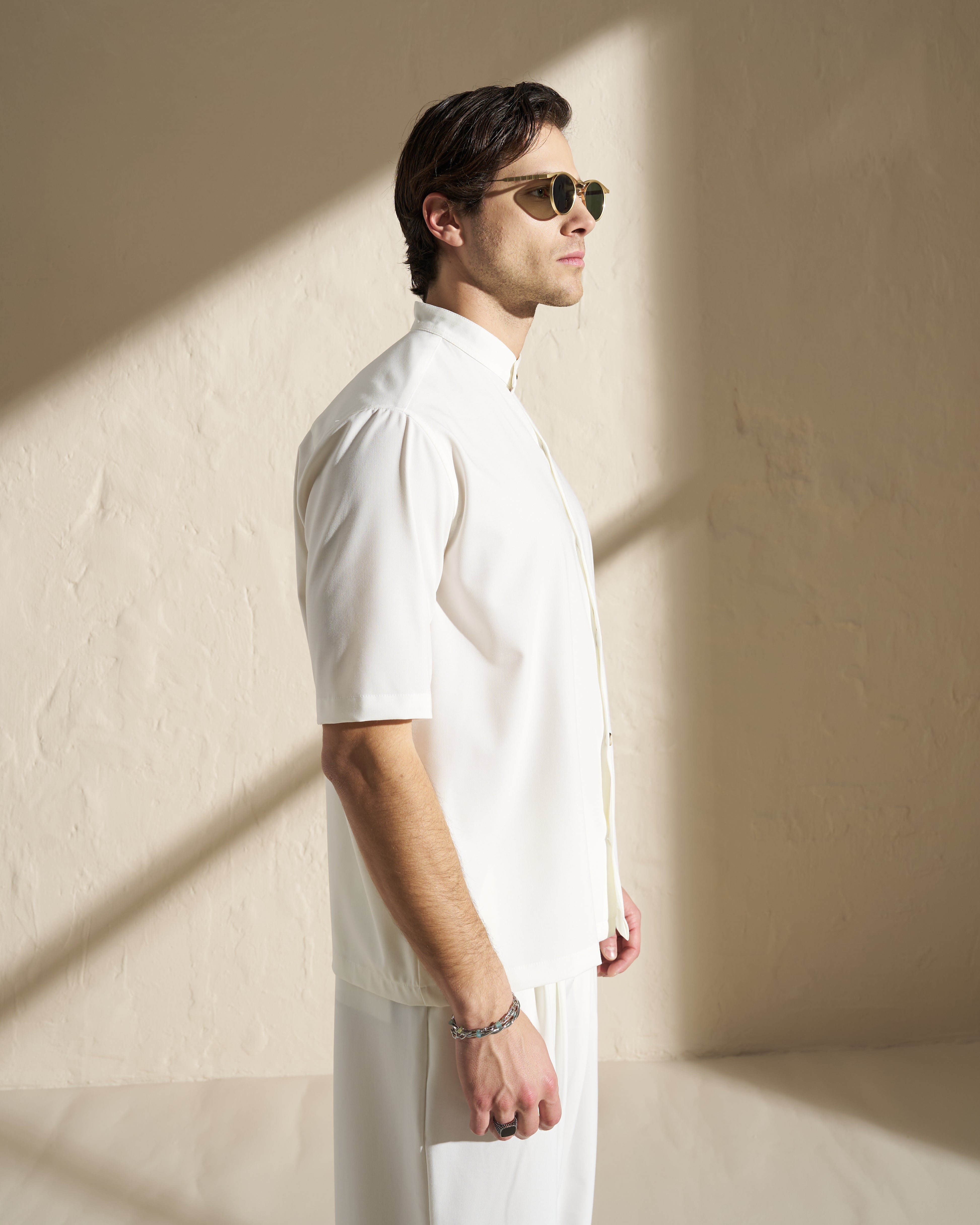 Minimal Band Collar Shirt