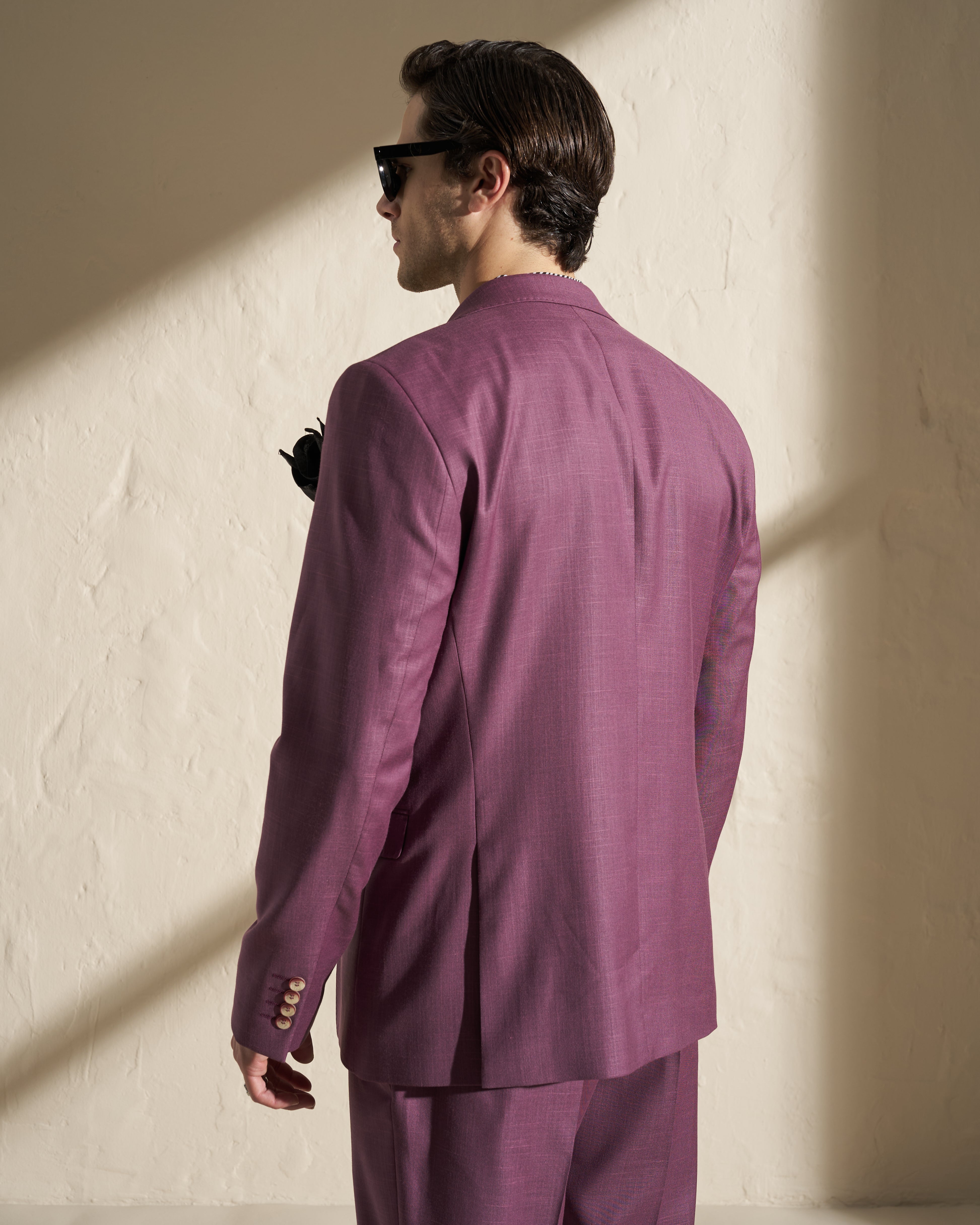 Men’s Lightweight Single-Breasted Blazer – Burgundy