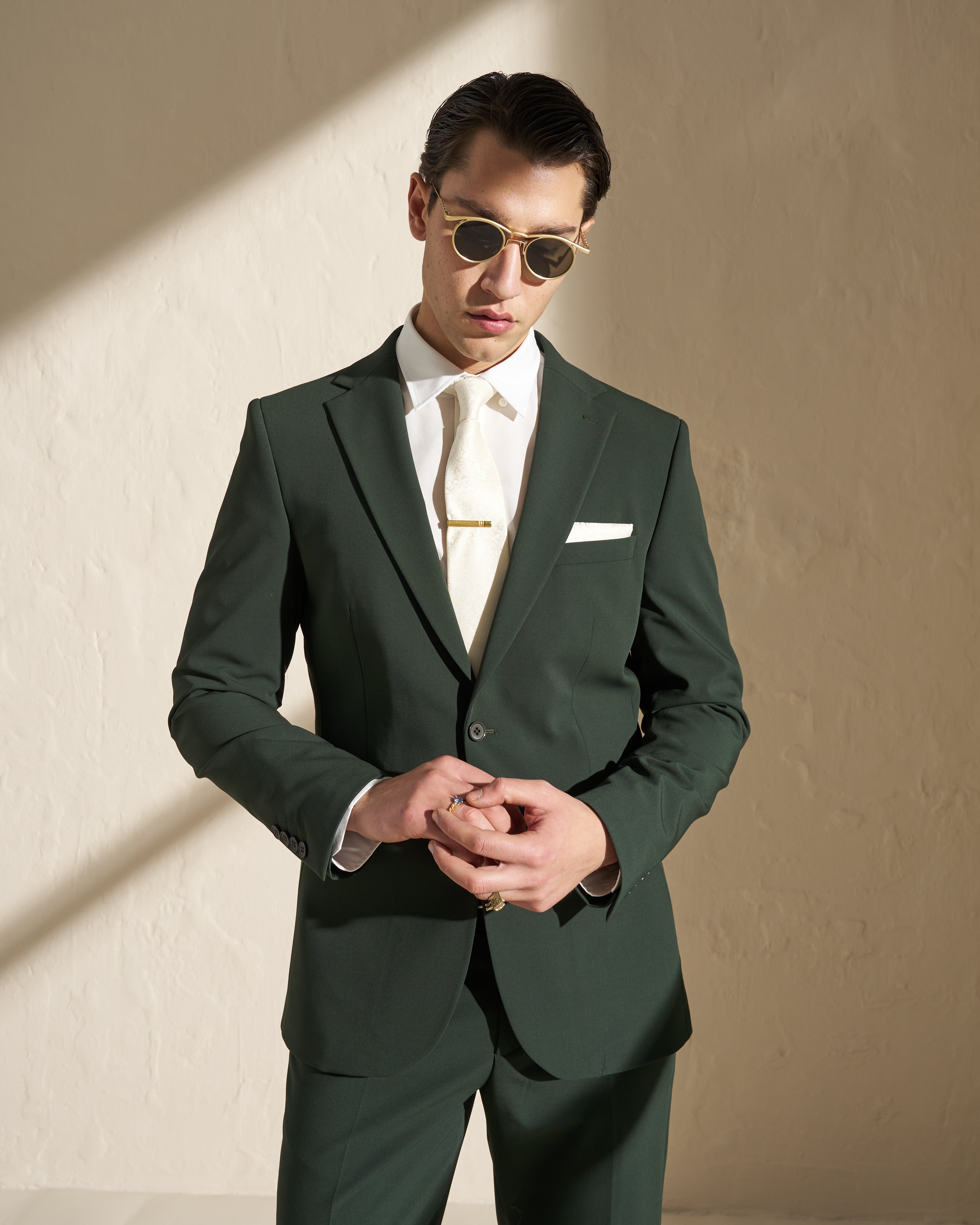 Men’s Three-Piece Suit – Dark Green