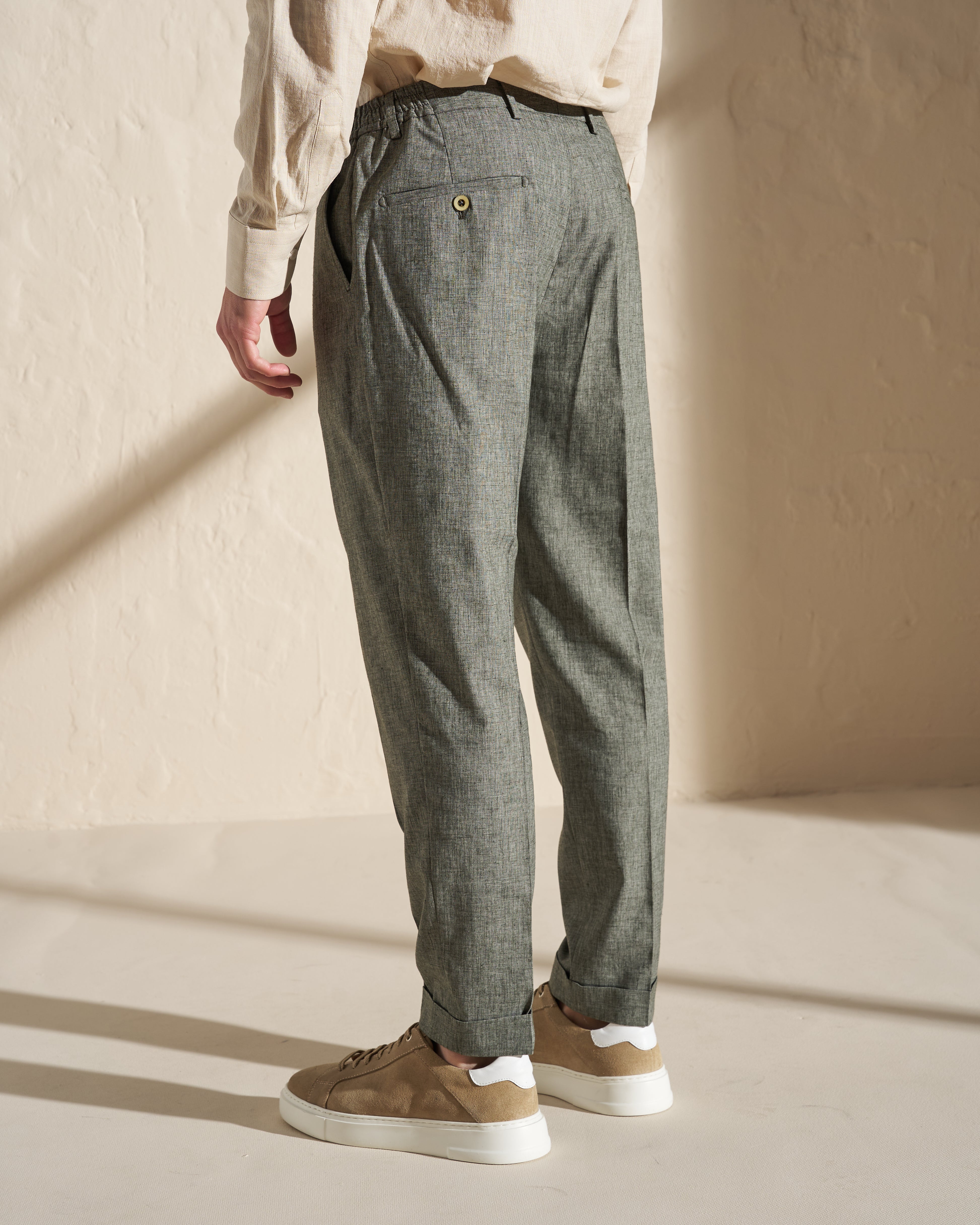 Tailored Cotton–Linen Trousers