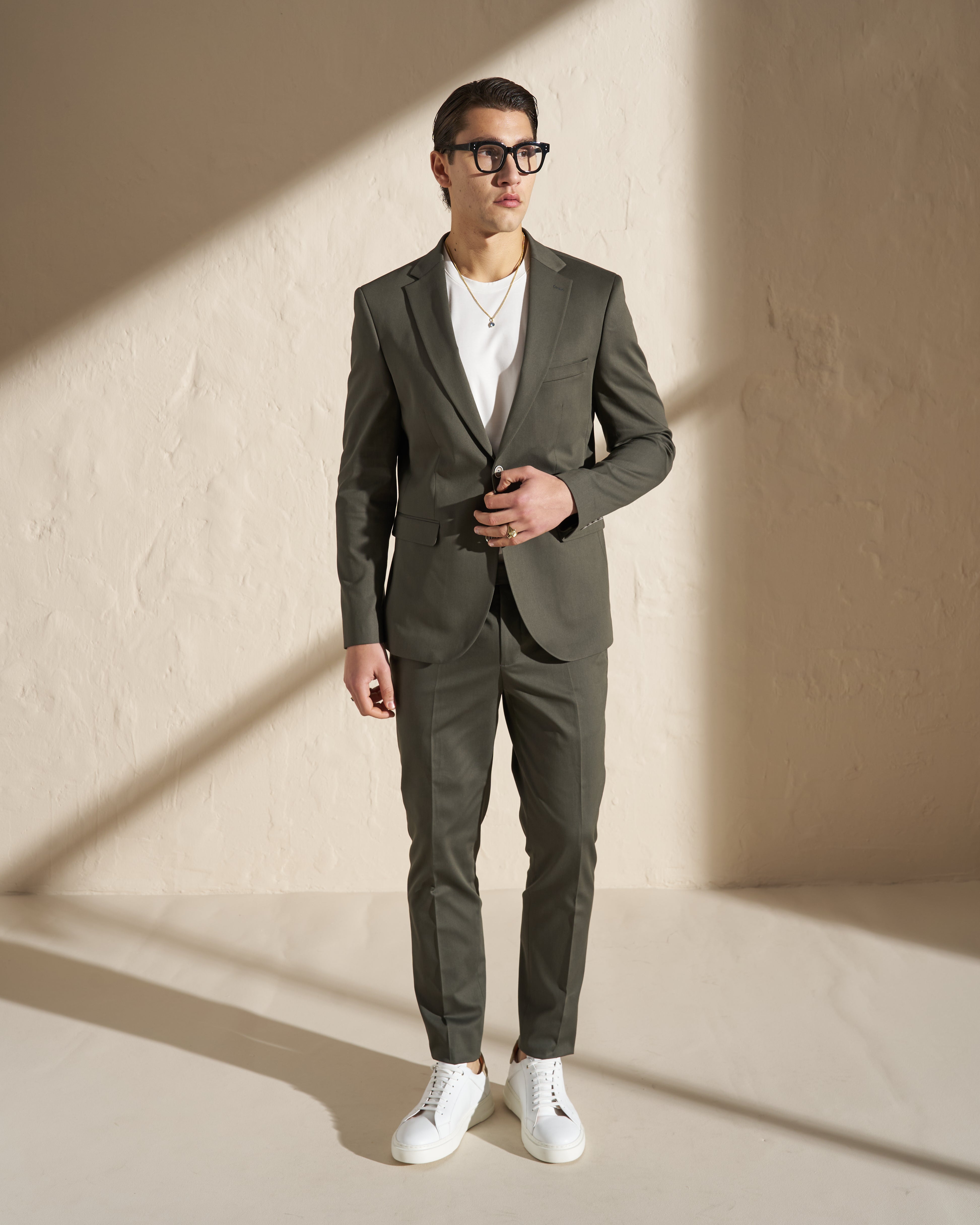 Men’s Two-Piece Suit – Olive Green