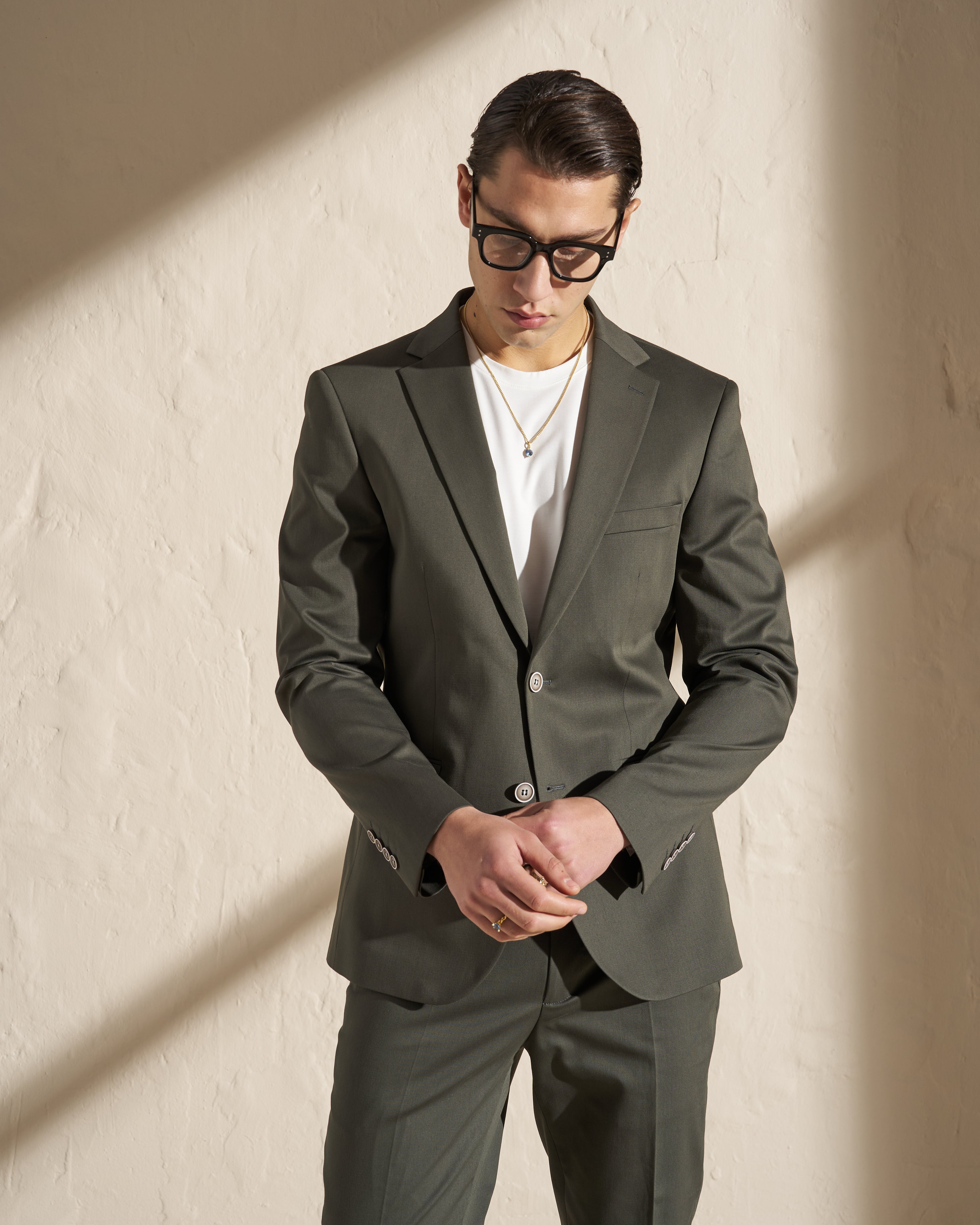 Men’s Two-Piece Suit – Olive Green